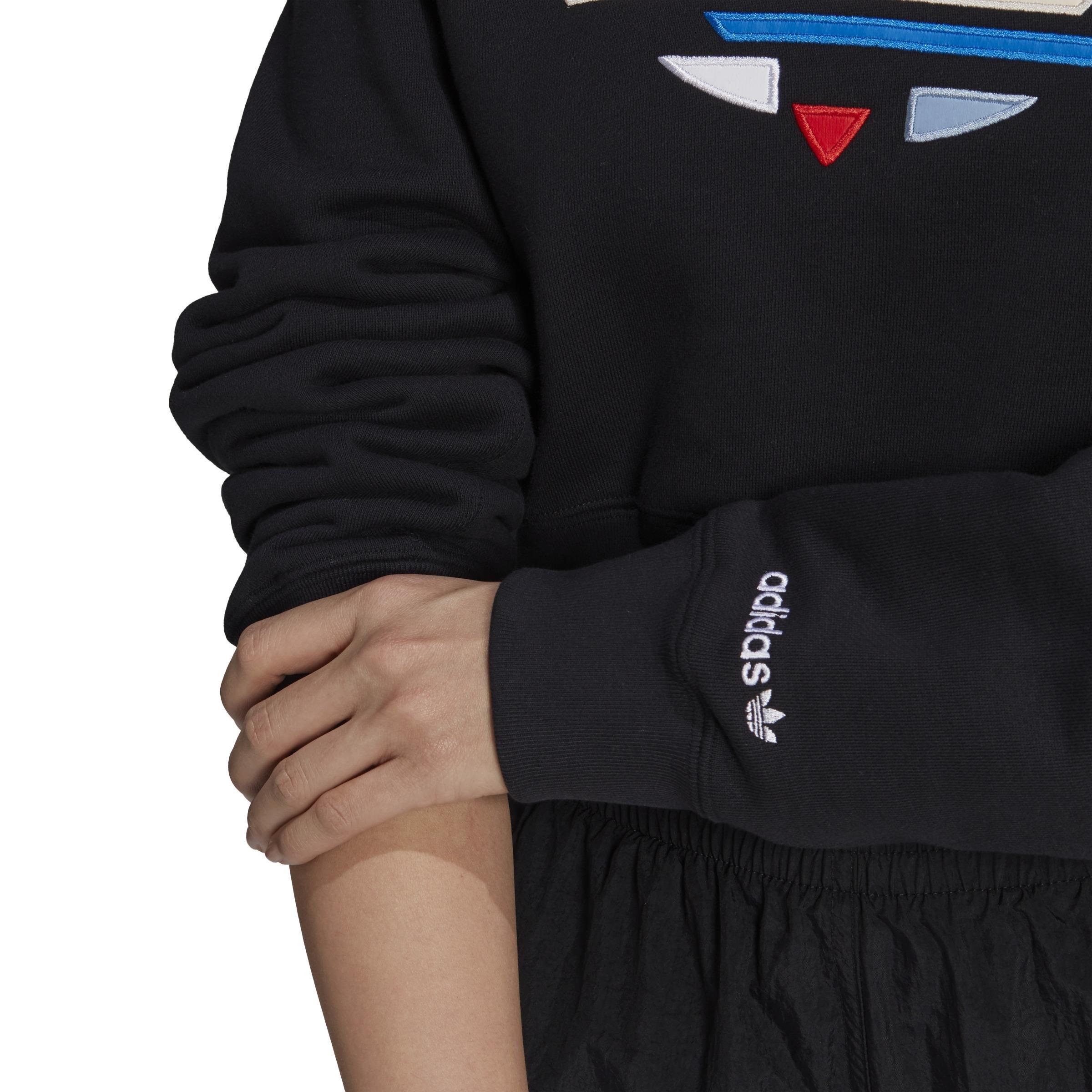 Adicolor Shattered Trefoil Cropped Sweatshirt, Black, , large image number 3