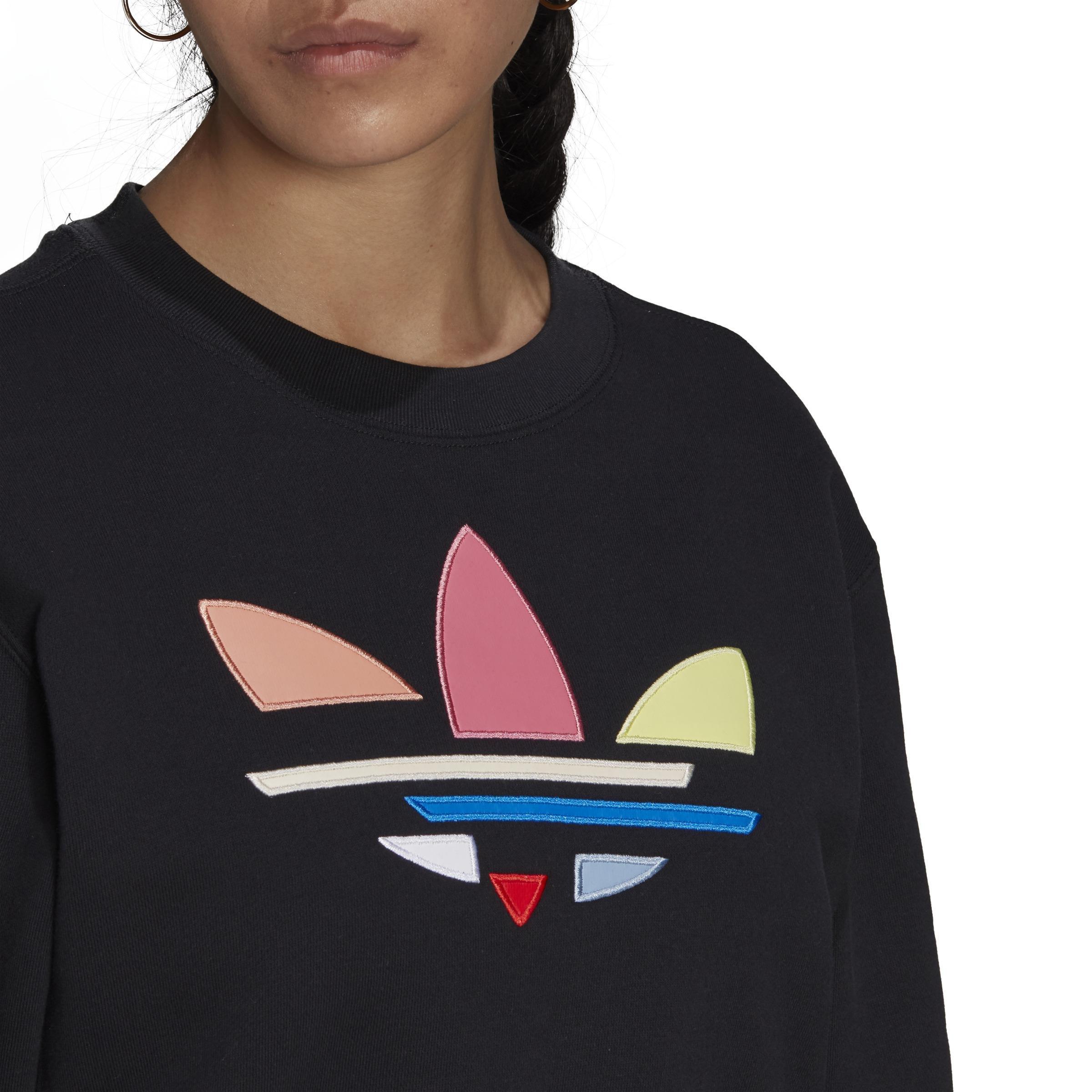 Adicolor Shattered Trefoil Cropped Sweatshirt, Black, , large image number 4