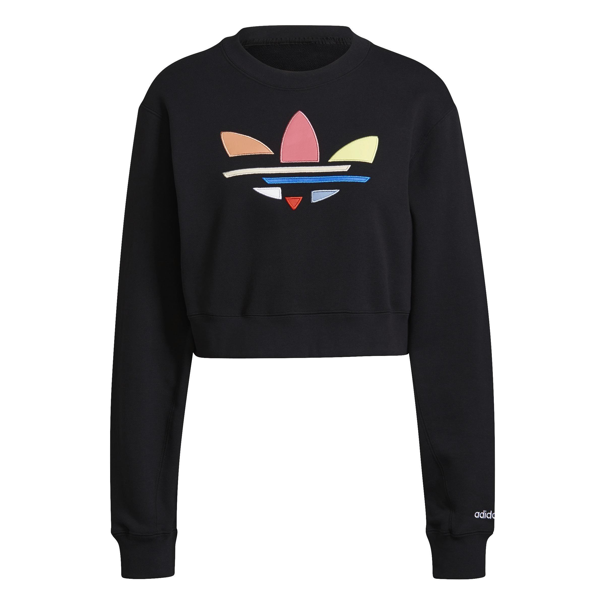 Adicolor Shattered Trefoil Cropped Sweatshirt, Black, , large image number 6