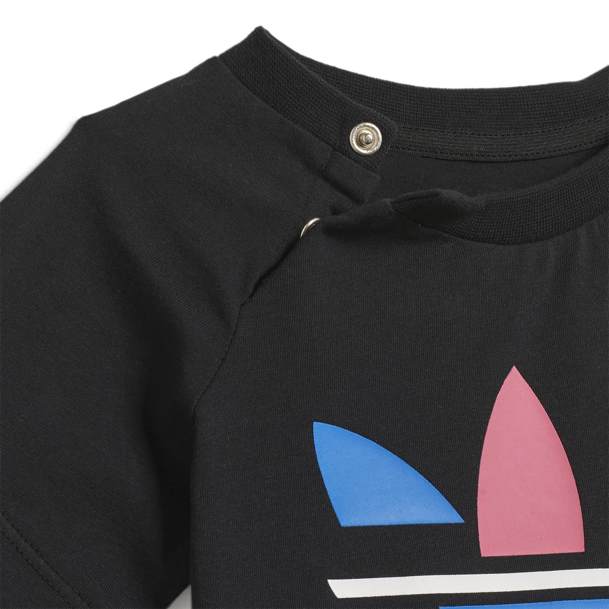 Unisex Kids Adicolor Shorts And T-Shirt Set, Black, A901_ONE, large image number 3