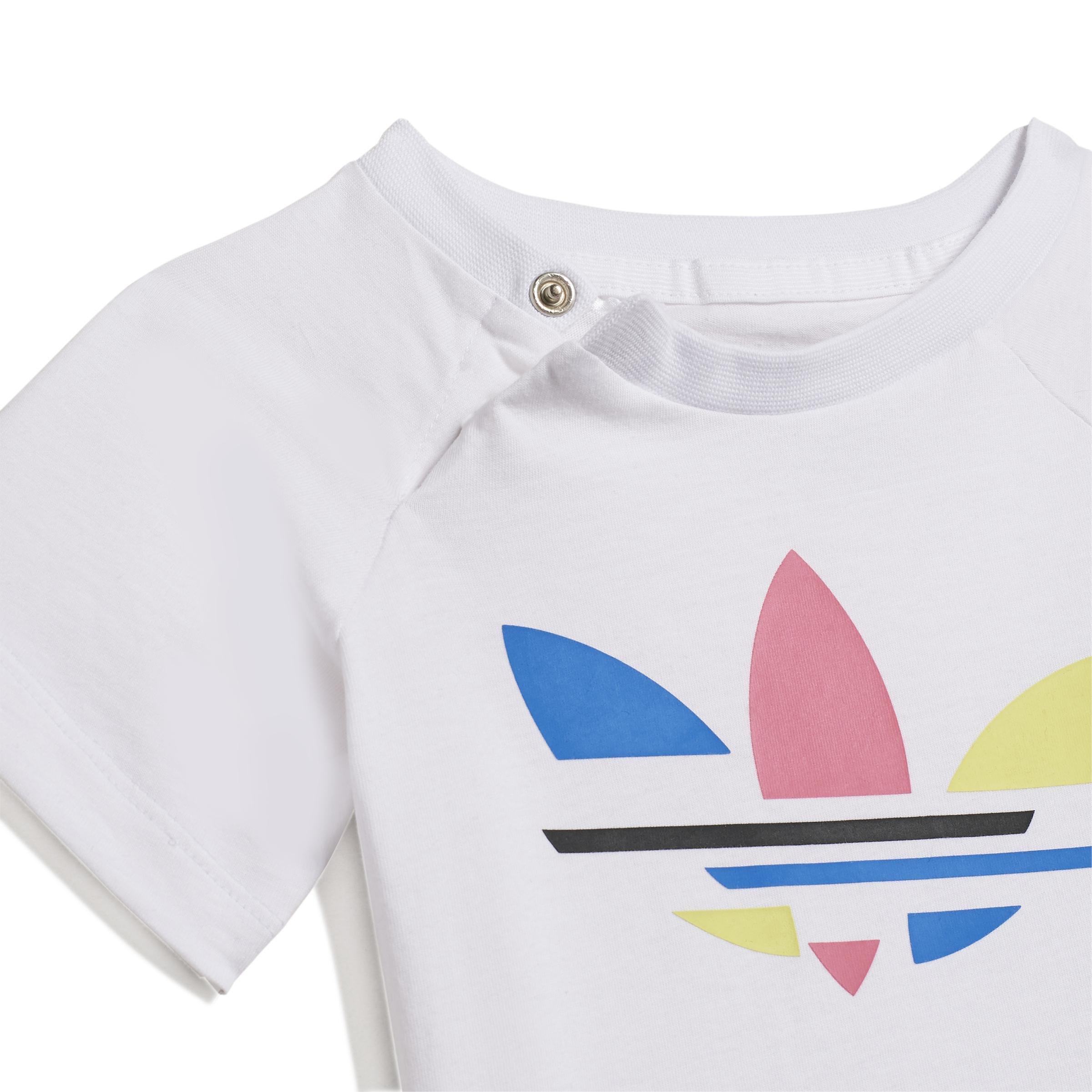 Unisex Kids Adicolor Shorts And T-Shirt Set, White, A901_ONE, large image number 2