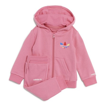 Unisex Kids Adicolor Full-Zip Hoodie Set, Pink, A901_ONE, large image number 0