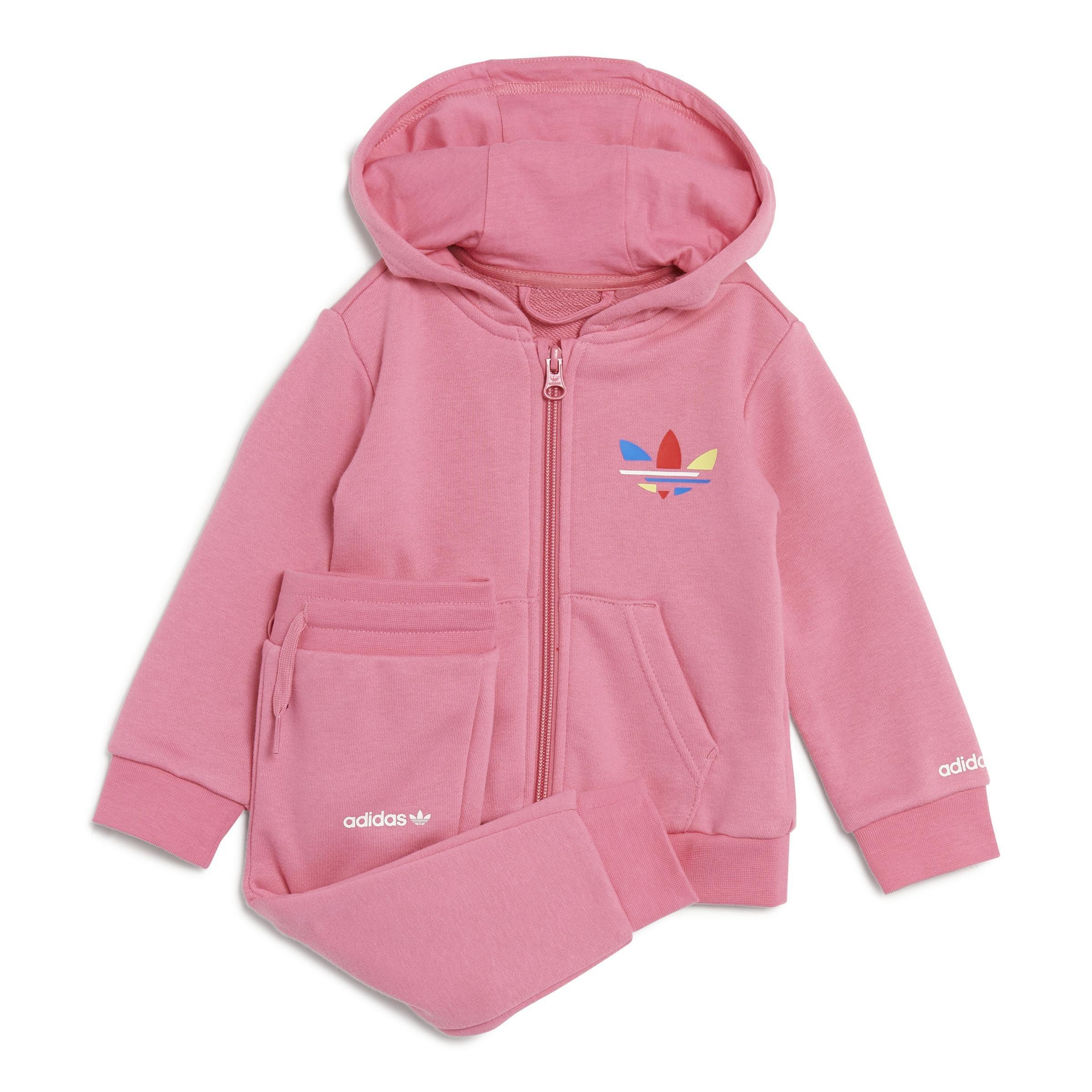 Unisex Adicolor Full-Zip Hoodie Set, Pink, A901_ONE, large image number 0