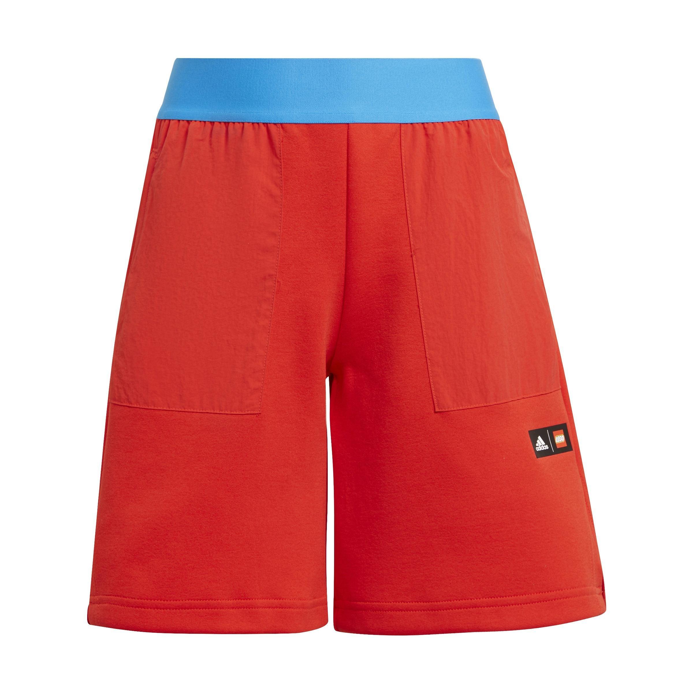 Unisex Kids adidas x Classic LEGO Shorts, Red, A901_ONE, large image number 0