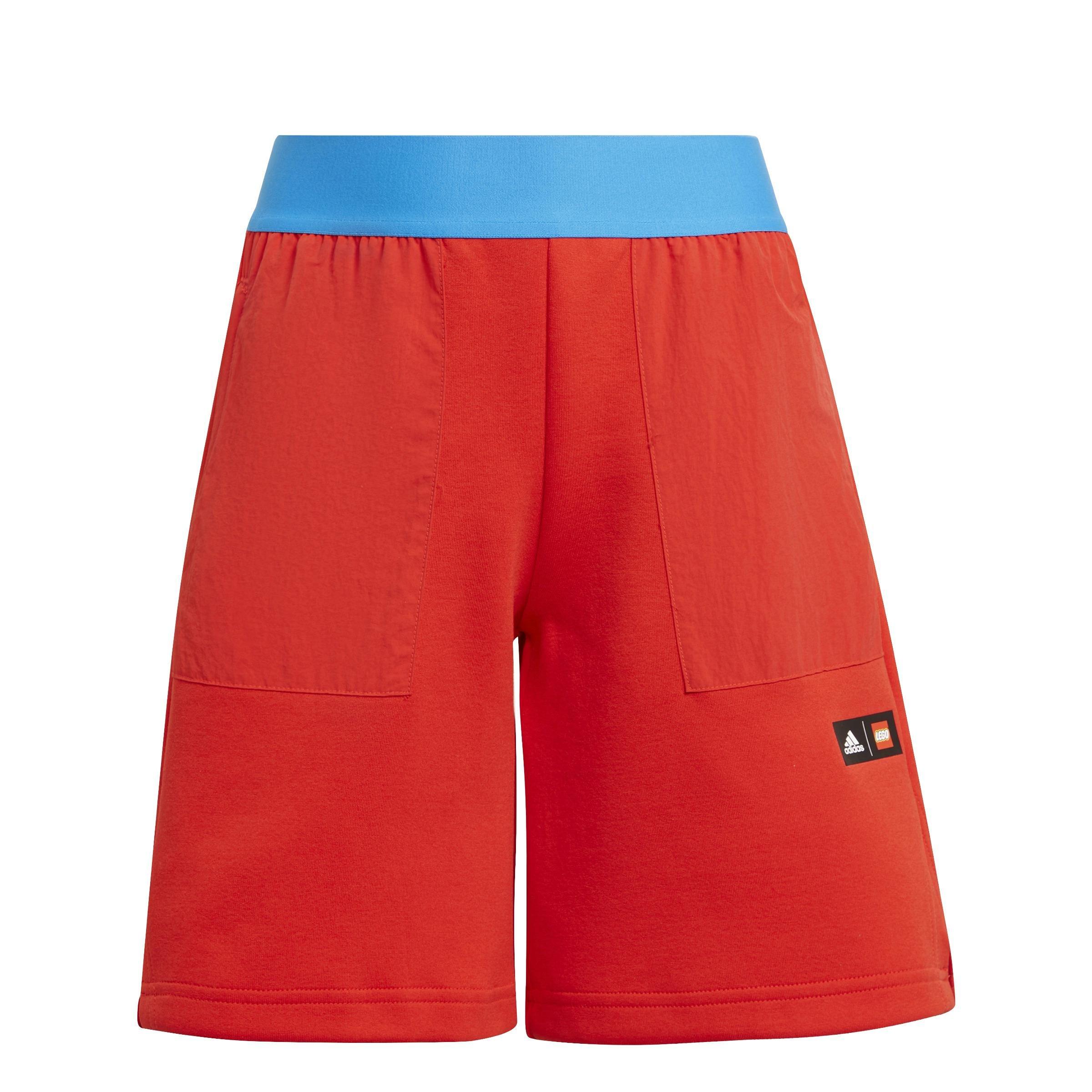 Unisex Kids adidas x Classic LEGO Shorts, Red, A901_ONE, large image number 1