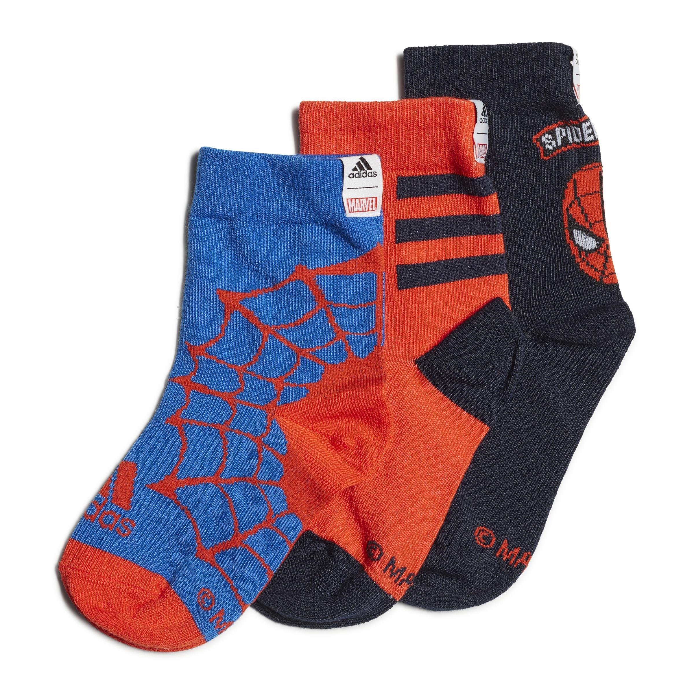 Kids Marvel Spider-Man Primegreen Socks 3 Pairs, Multicolour, A901_ONE, large image number 0