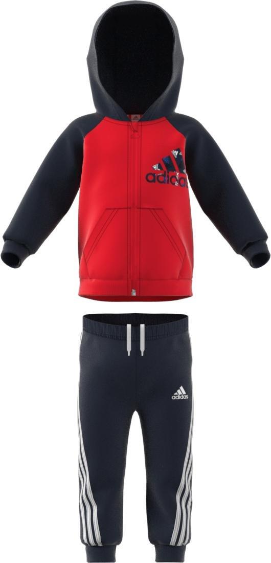 Unisex Kids Badge of Sport Full-Zip Hoodie Jogger Set, Red, A901_ONE, large image number 1