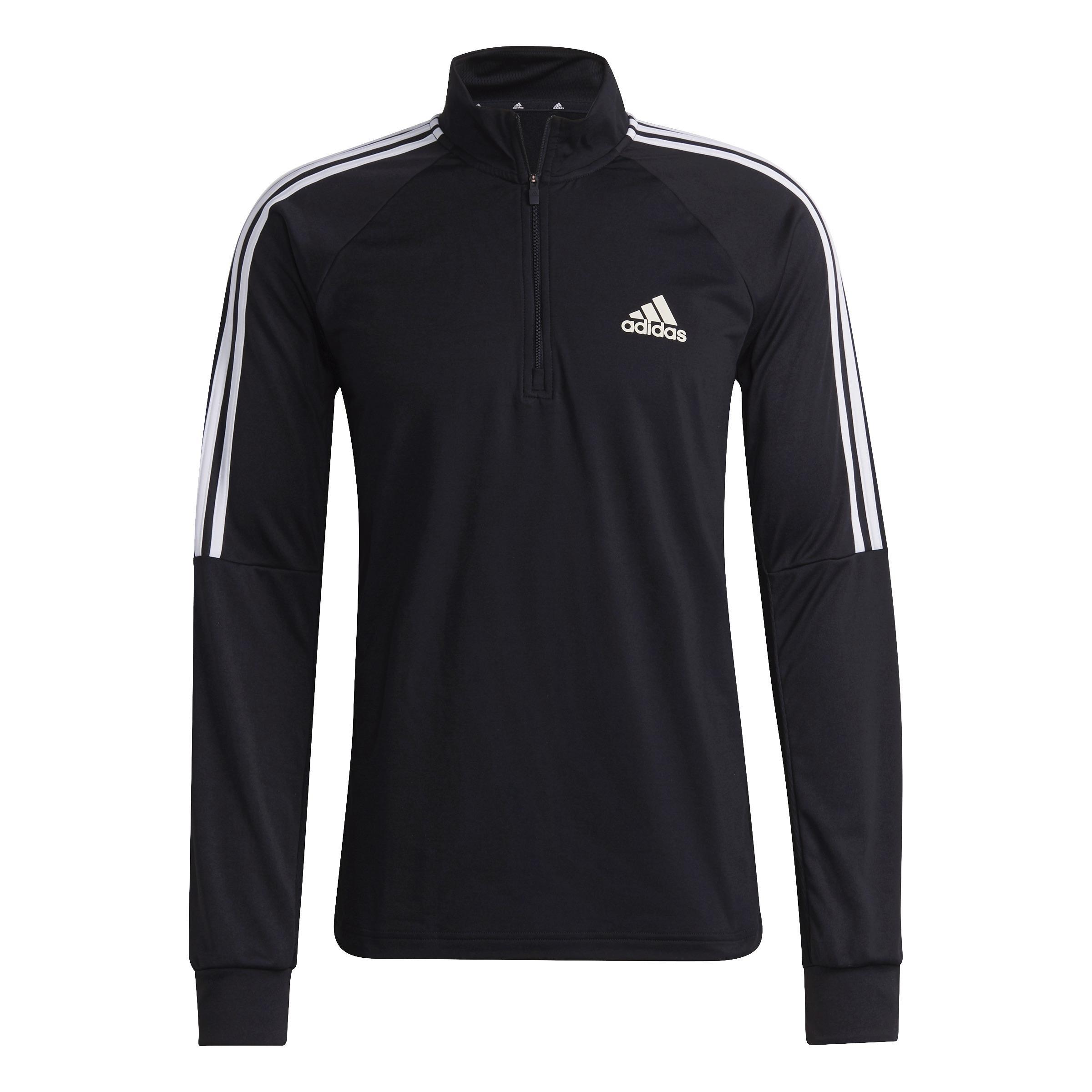 Aeroready Sereno Cut 3-Stripes Slim 1/4-Zip Training Top, Black, A901_ONE, large image number 0