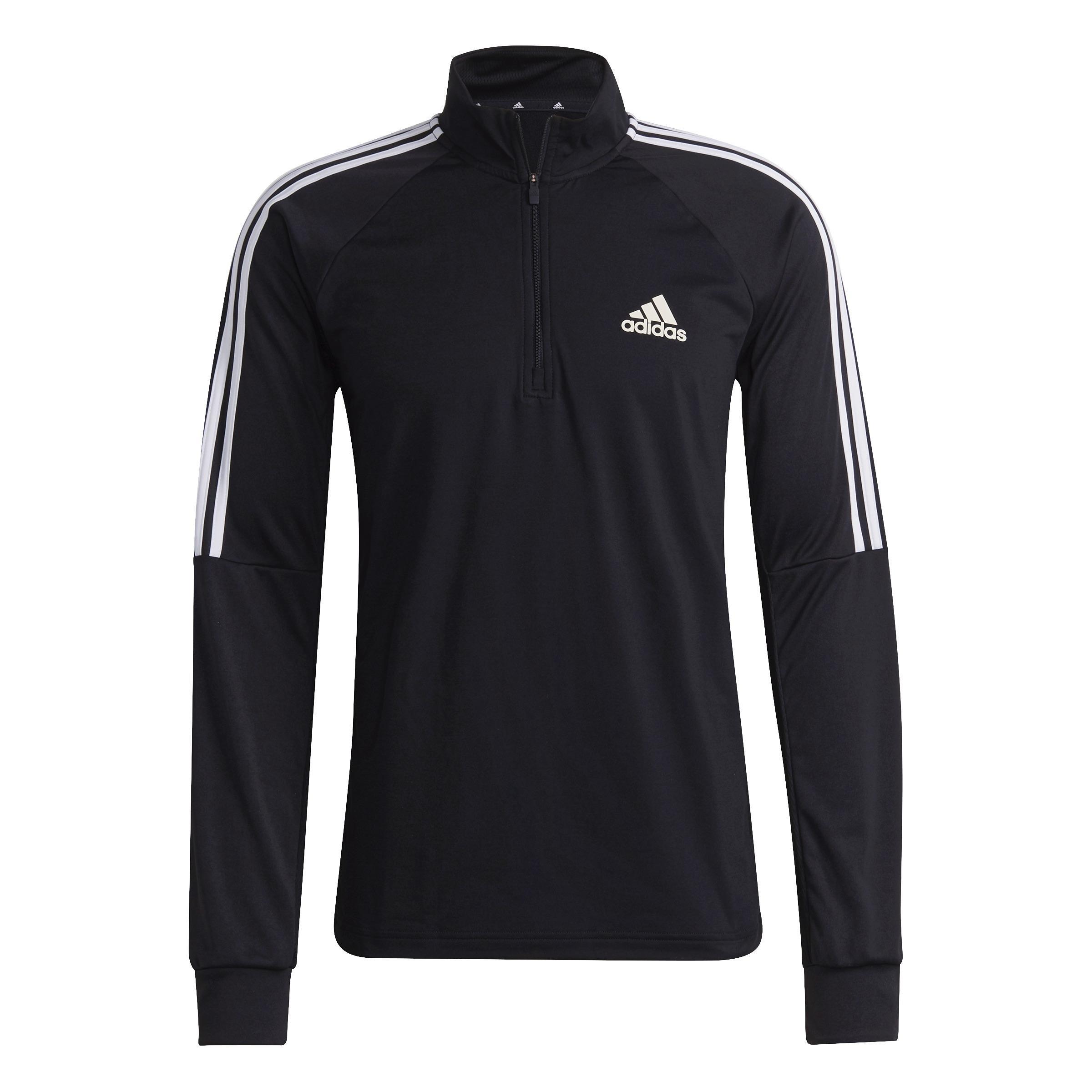 Aeroready Sereno Cut 3-Stripes Slim 1/4-Zip Training Top, Black, A901_ONE, large image number 1