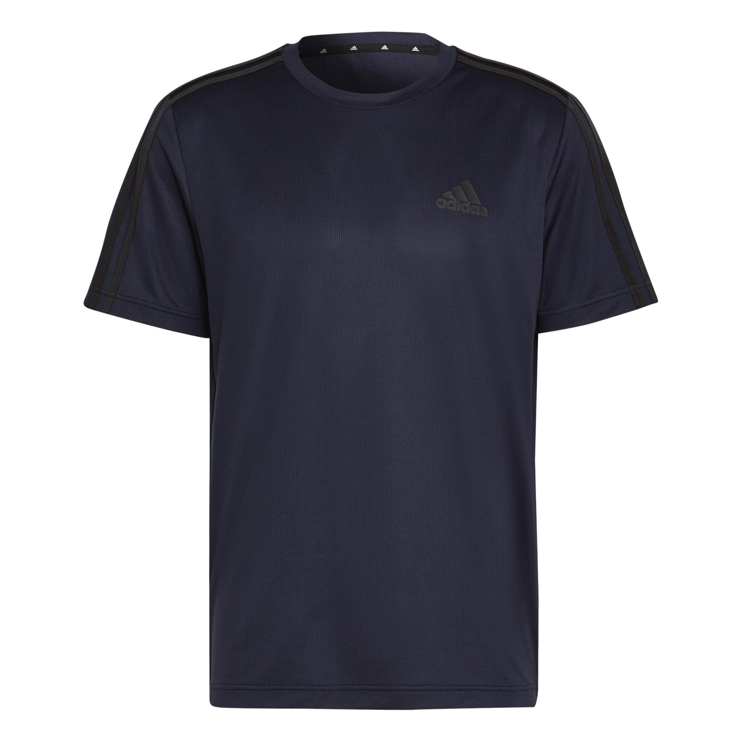 Men Aeroready Designed To Move Sport 3-Stripes T-Shirt, Blue, A901_ONE, large image number 1