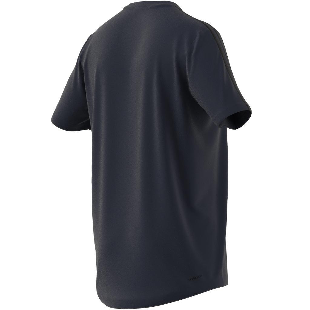 Men Aeroready Designed To Move Sport 3-Stripes T-Shirt, Blue, A901_ONE, large image number 3