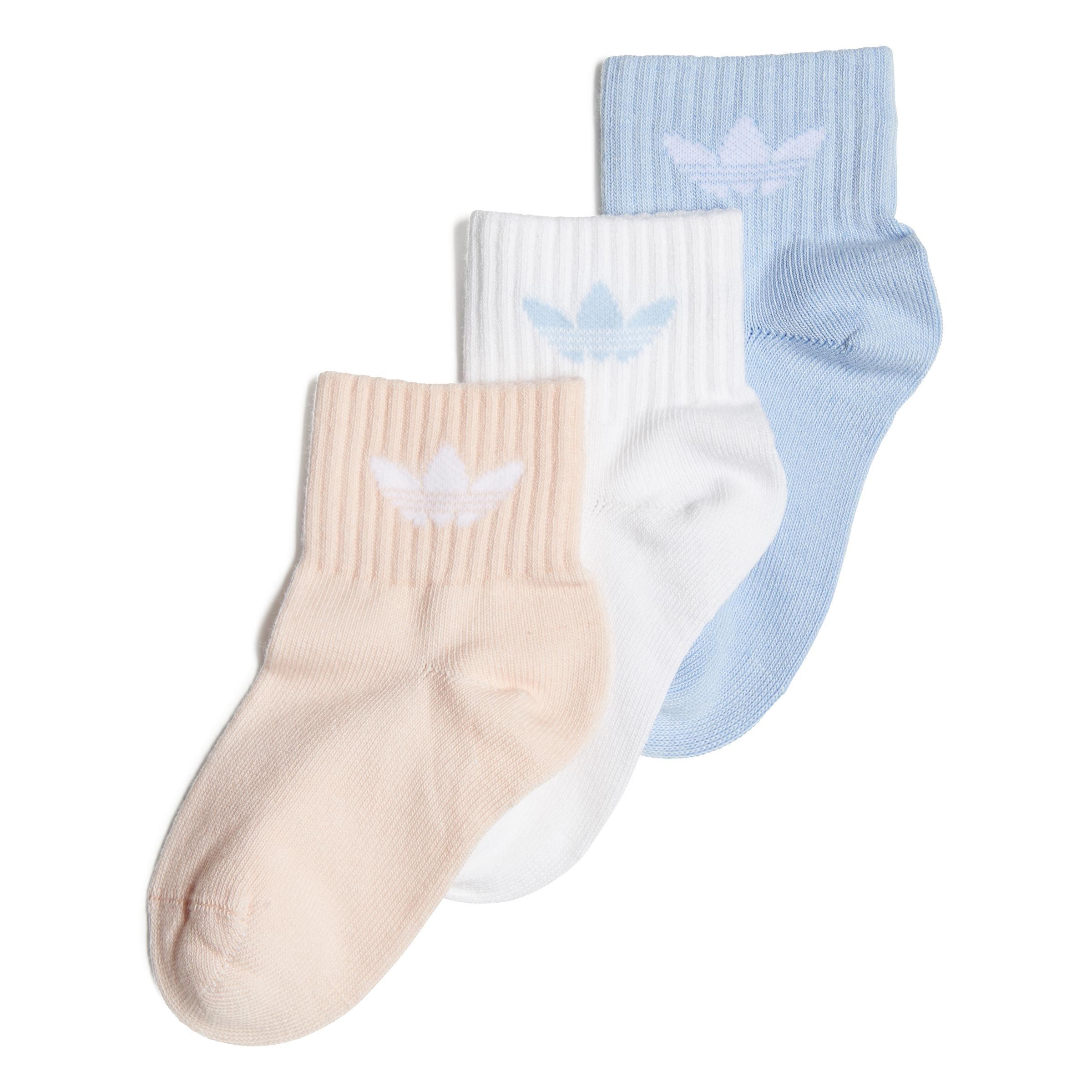 Unisex Mid-Ankle Socks 3 Pairs, White, A901_ONE, large image number 0