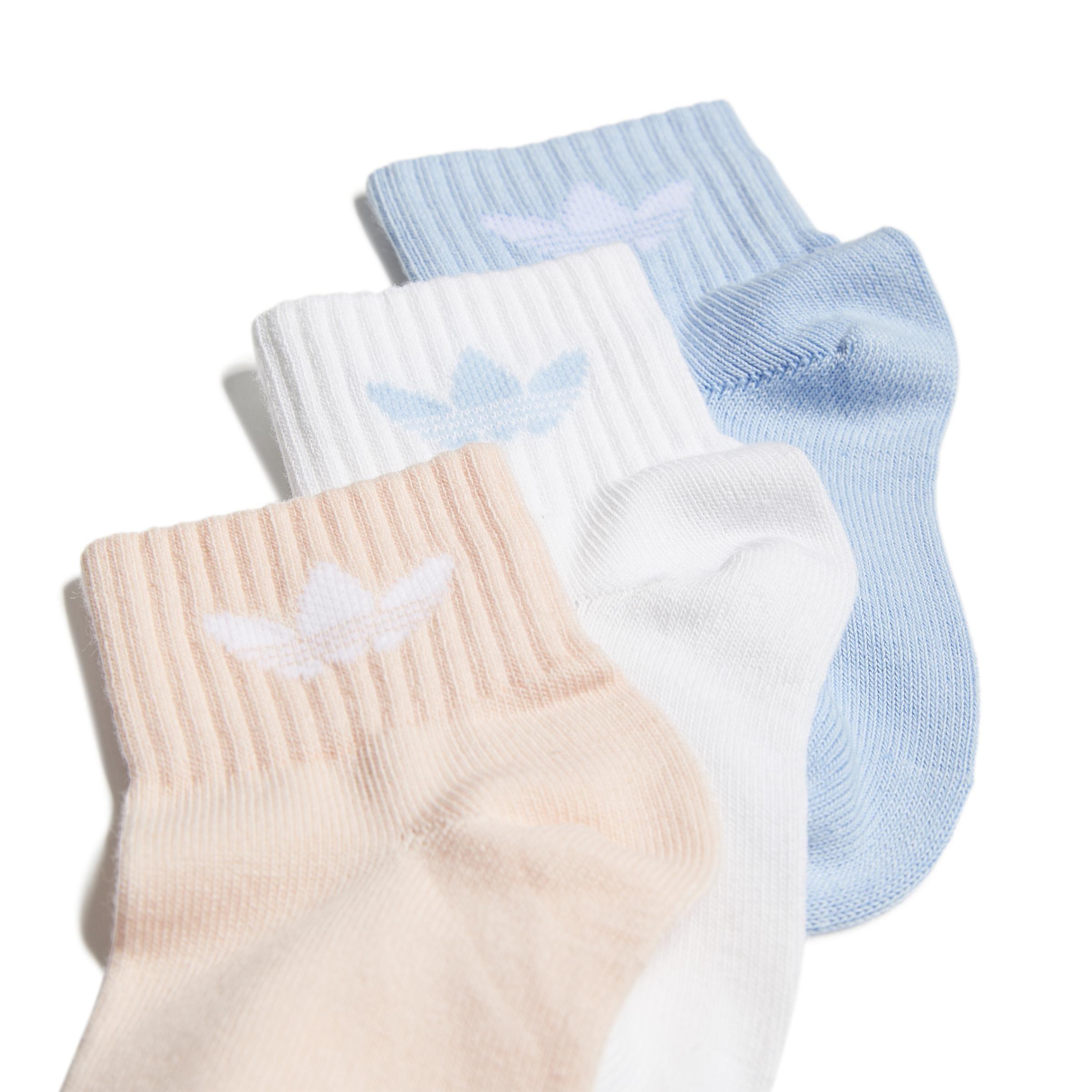 Unisex Mid-Ankle Socks 3 Pairs, White, A901_ONE, large image number 1