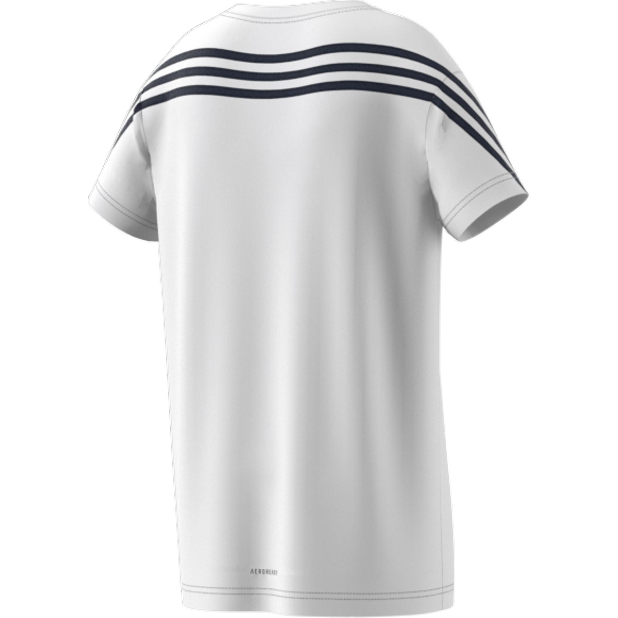 Kids Marimekko Primegreen Aeroready Training Loose 3-Stripes T-Shirt, White, A901_ONE, large image number 6