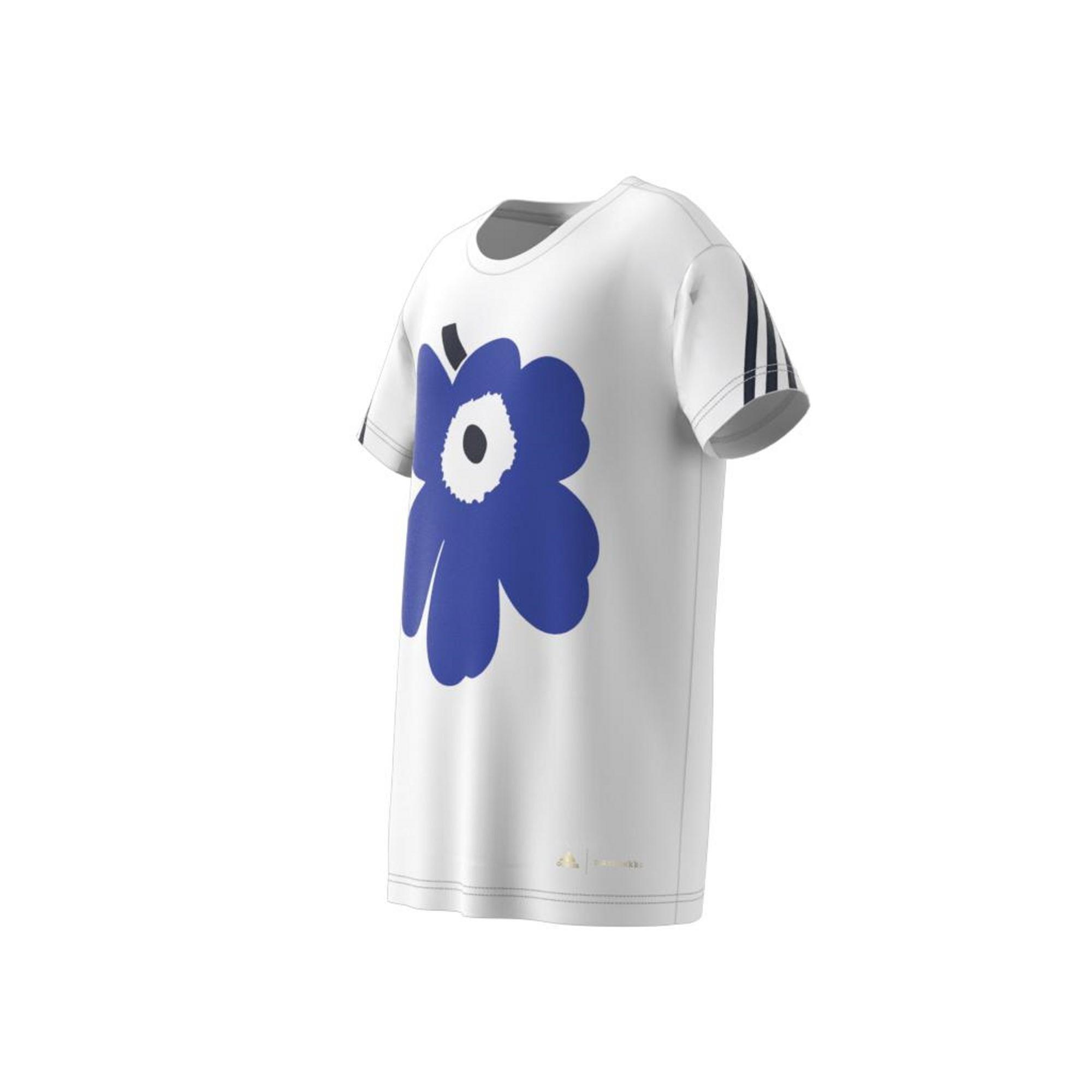 Kids Marimekko Primegreen Aeroready Training Loose 3-Stripes T-Shirt, White, , large image number 16