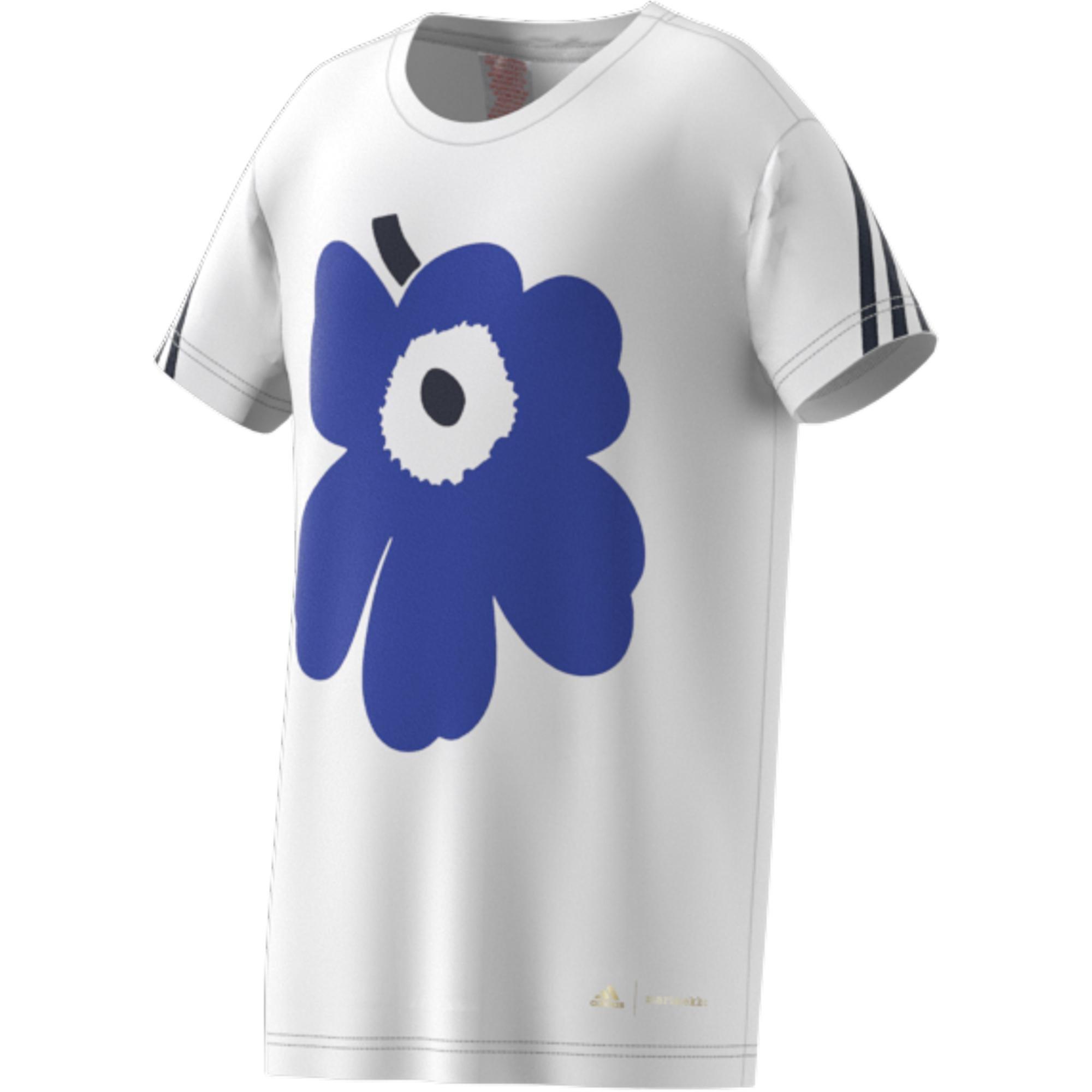 Kids Marimekko Primegreen Aeroready Training Loose 3-Stripes T-Shirt, White, , large image number 18