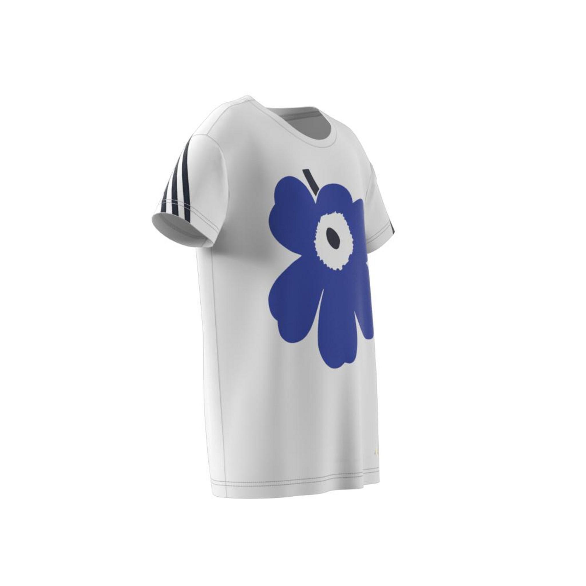 Kids Marimekko Primegreen Aeroready Training Loose 3-Stripes T-Shirt, White, , large image number 20