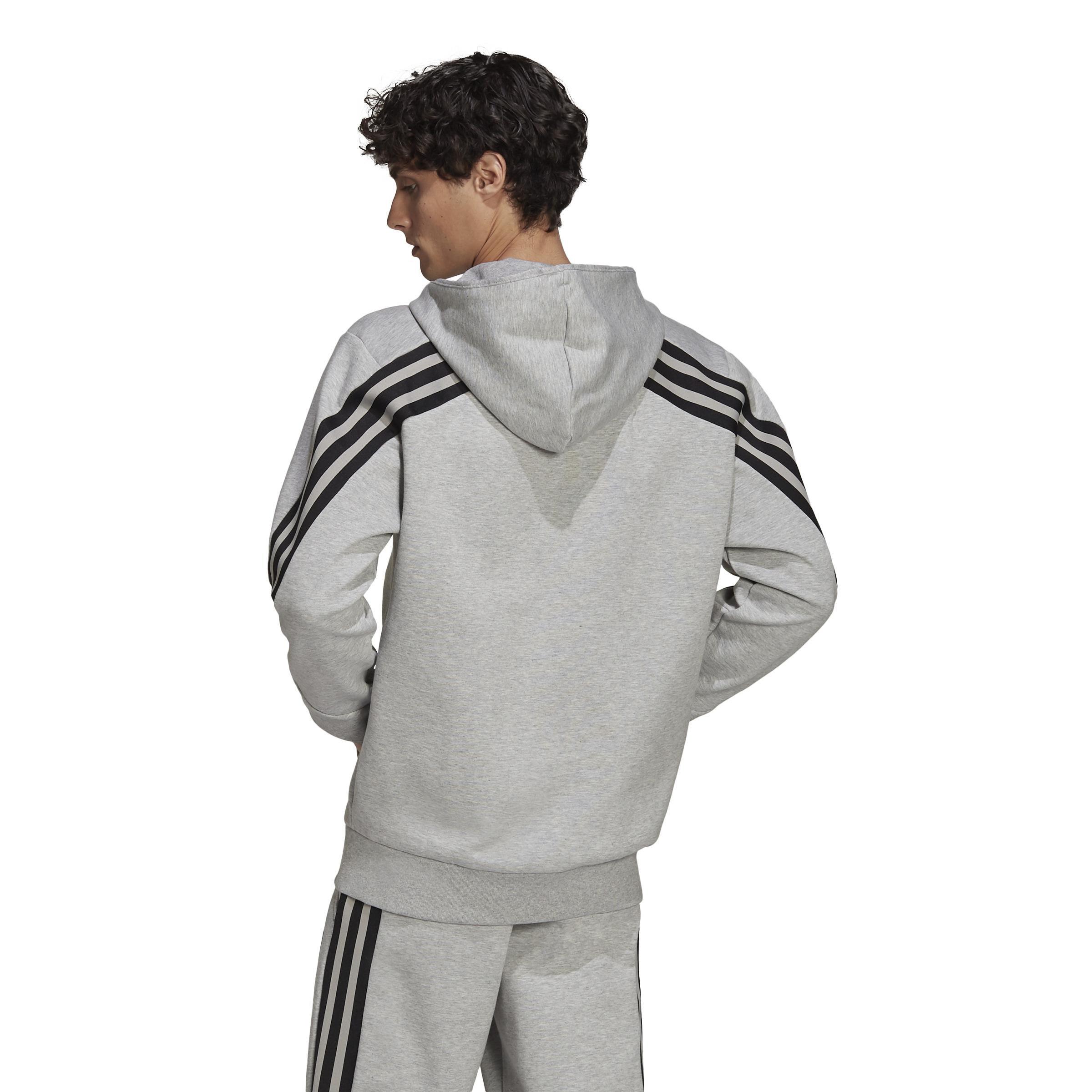 Adidas originals 3 stripe hoodie grey online