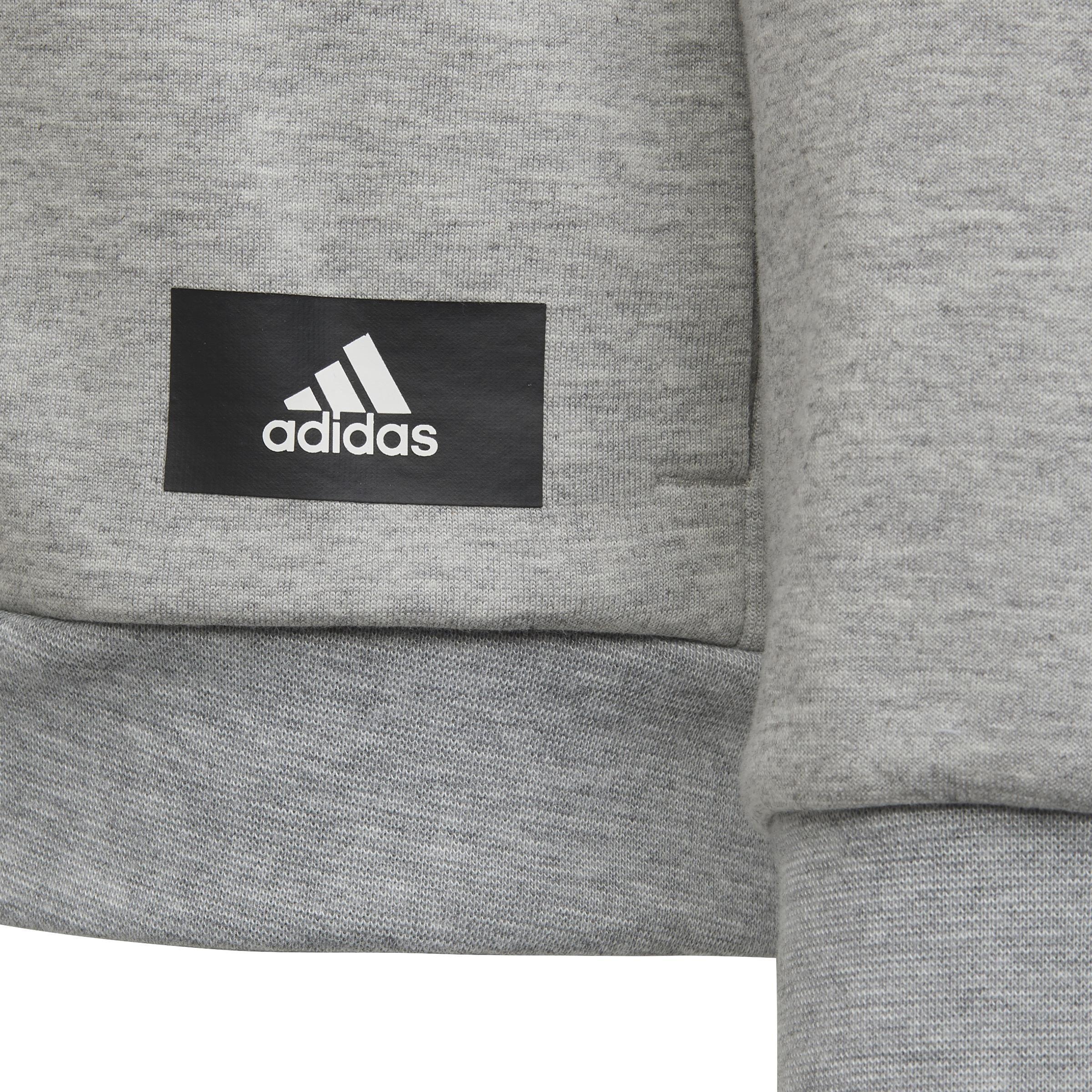 Kids Future Icons 3-Stripes Full-Zip Hoodie, Grey, A901_ONE, large image number 4