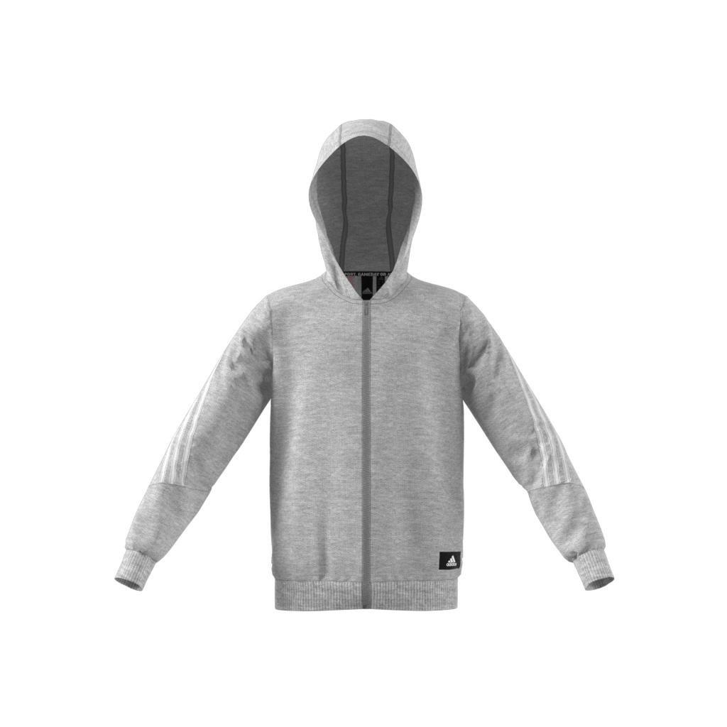 Kids Future Icons 3-Stripes Full-Zip Hoodie, Grey, A901_ONE, large image number 6