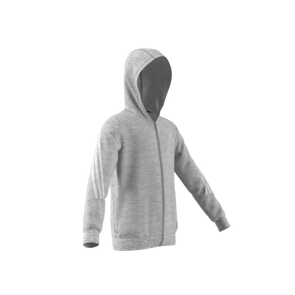 Kids Future Icons 3-Stripes Full-Zip Hoodie, Grey, A901_ONE, large image number 7
