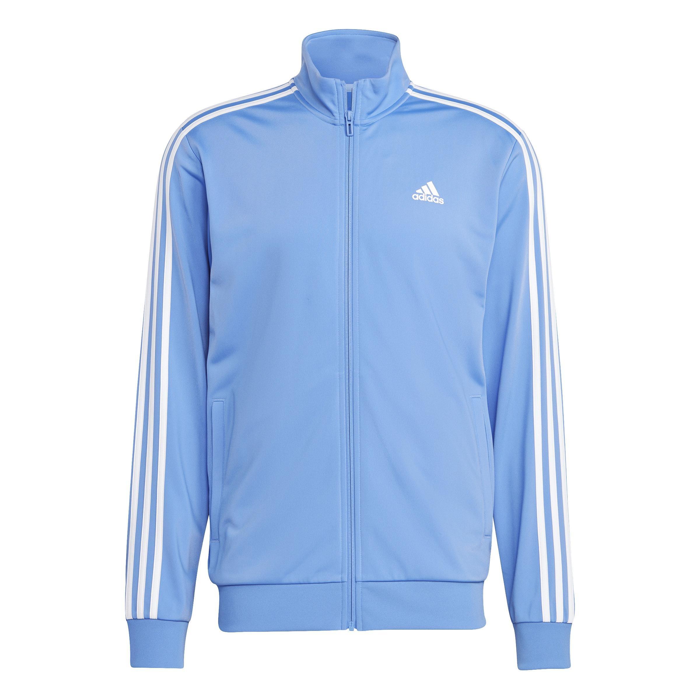 Men Essentials Warm-Up 3-Stripes Track Top, Blue