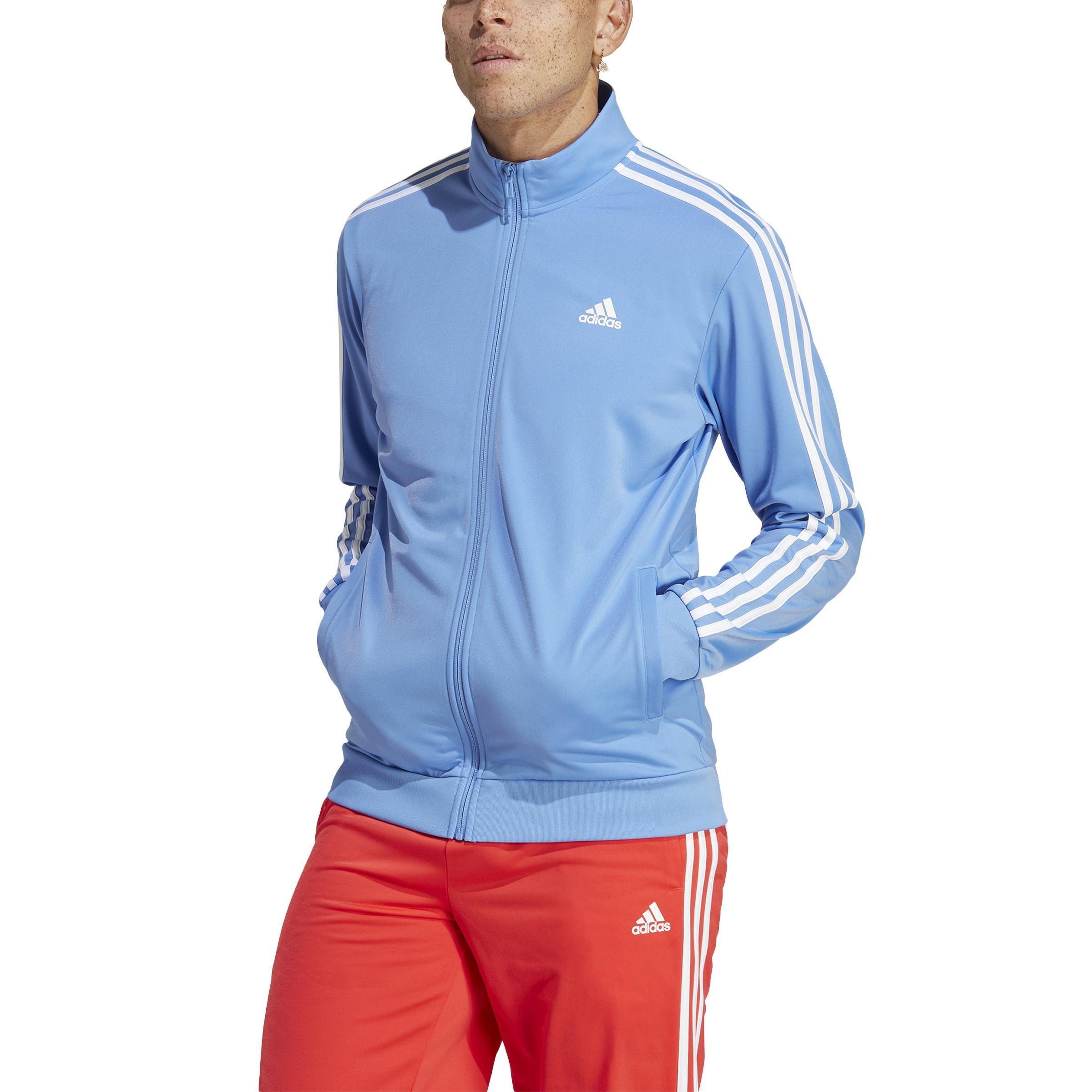 Essentials Warm-Up 3-Stripes Track Top, Blue, A901_ONE, large image number 2