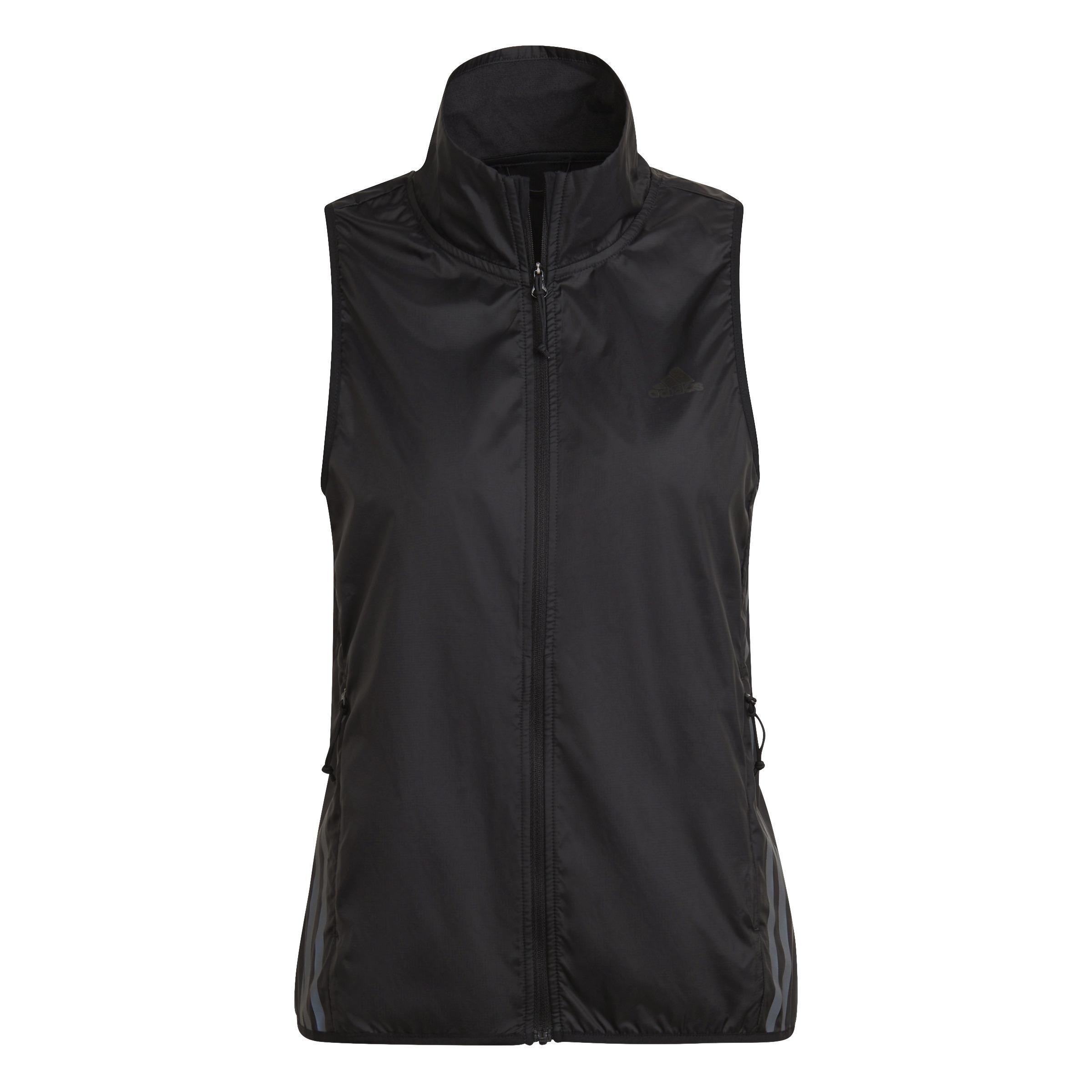 Run Icon 3-Stripes Running Wind Vest, Black, , large image number 0