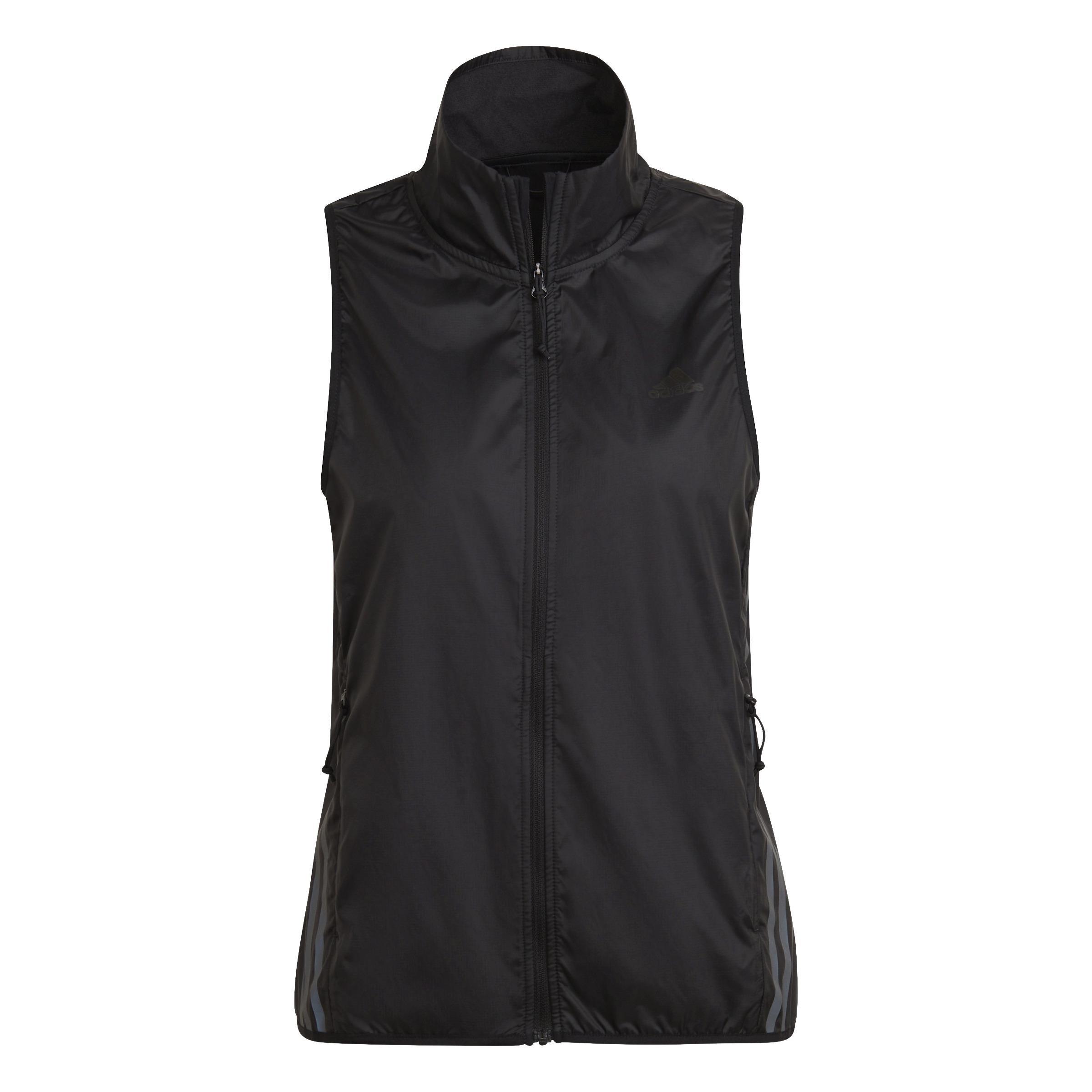 Run Icon 3-Stripes Running Wind Vest, Black, , large image number 1