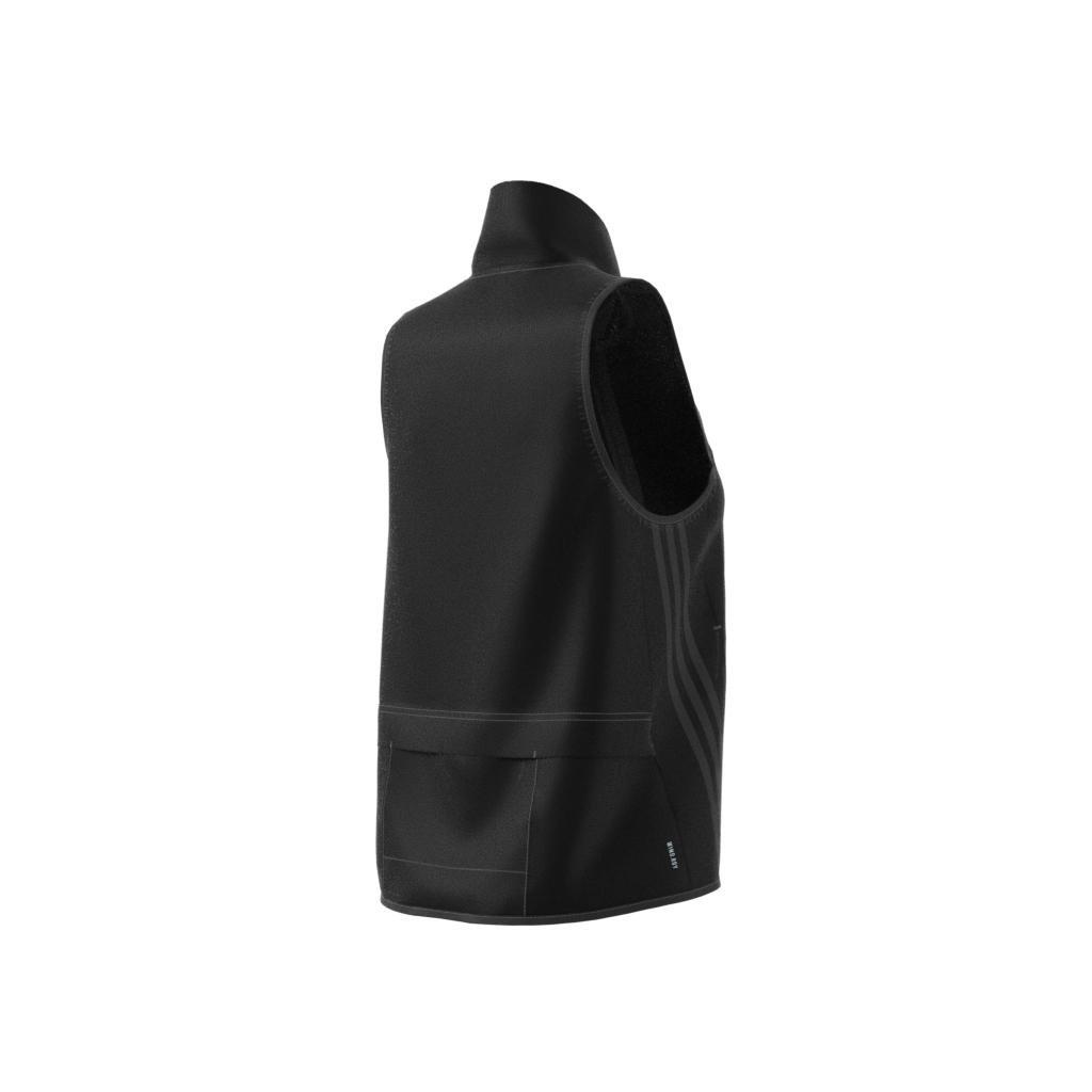 Women Run Icon 3-Stripes Running Gilet, Black