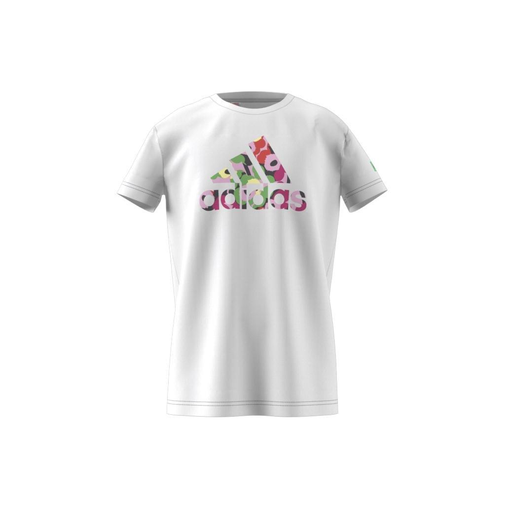 Kids Marimekko Aeroready Training Floral-Print T-Shirt, White, A901_ONE, large image number 15
