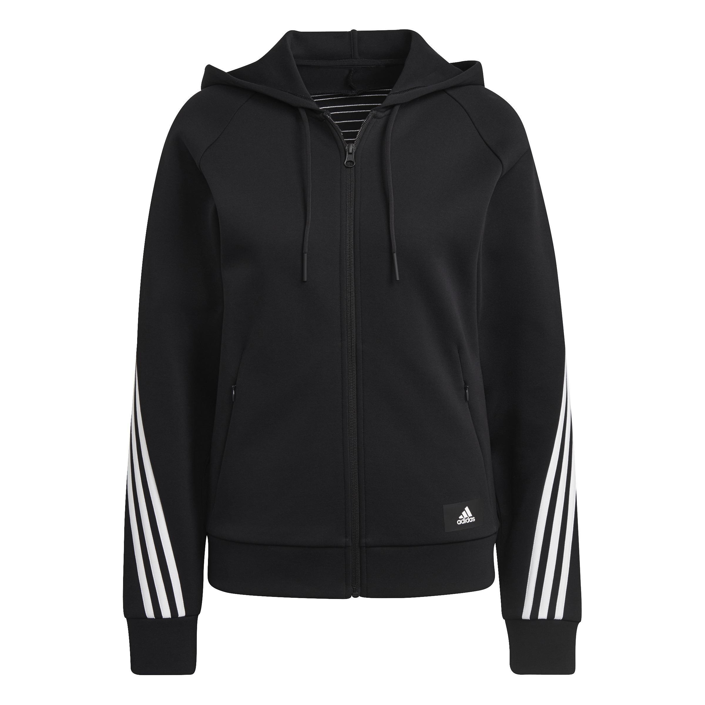 adidas Sportswear Future Icons 3-Stripes Hooded Track Top, Black, A901_ONE, large image number 0