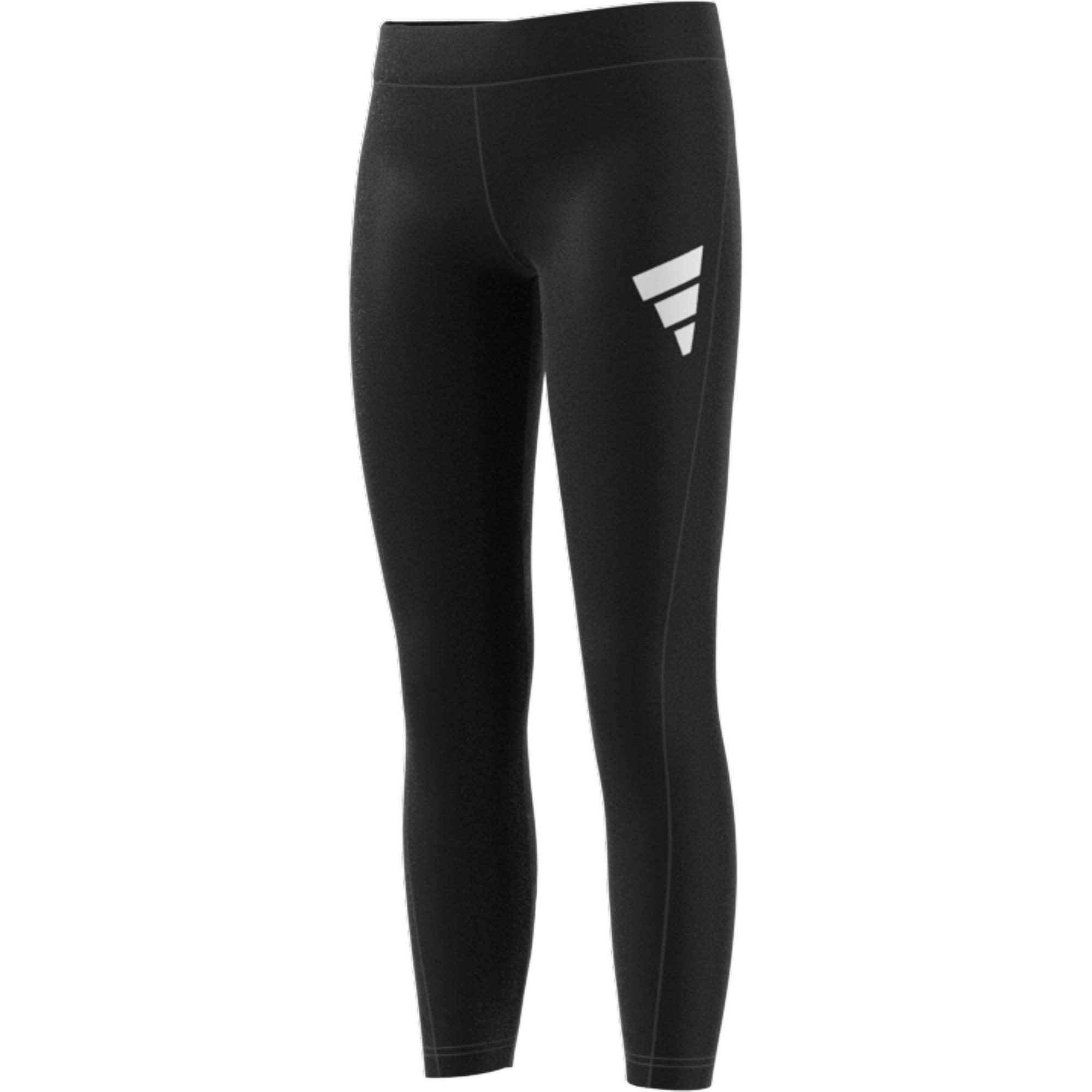 Kids Future Icons 3-Stripes Cotton Leggings, Black, A901_ONE, large image number 7