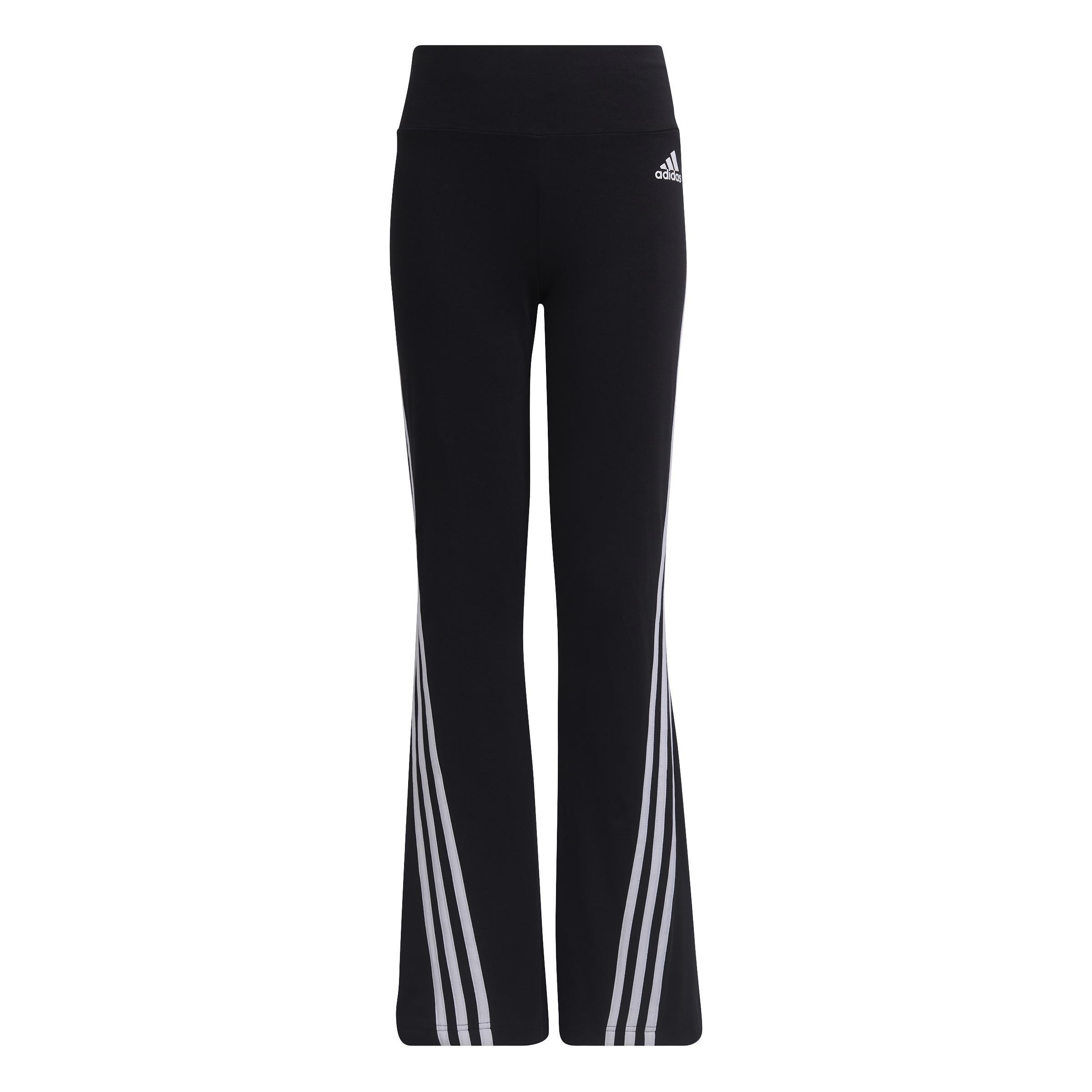Kids Future Icons 3-Stripes Flared Cotton Leggings, Black, , large image number 0