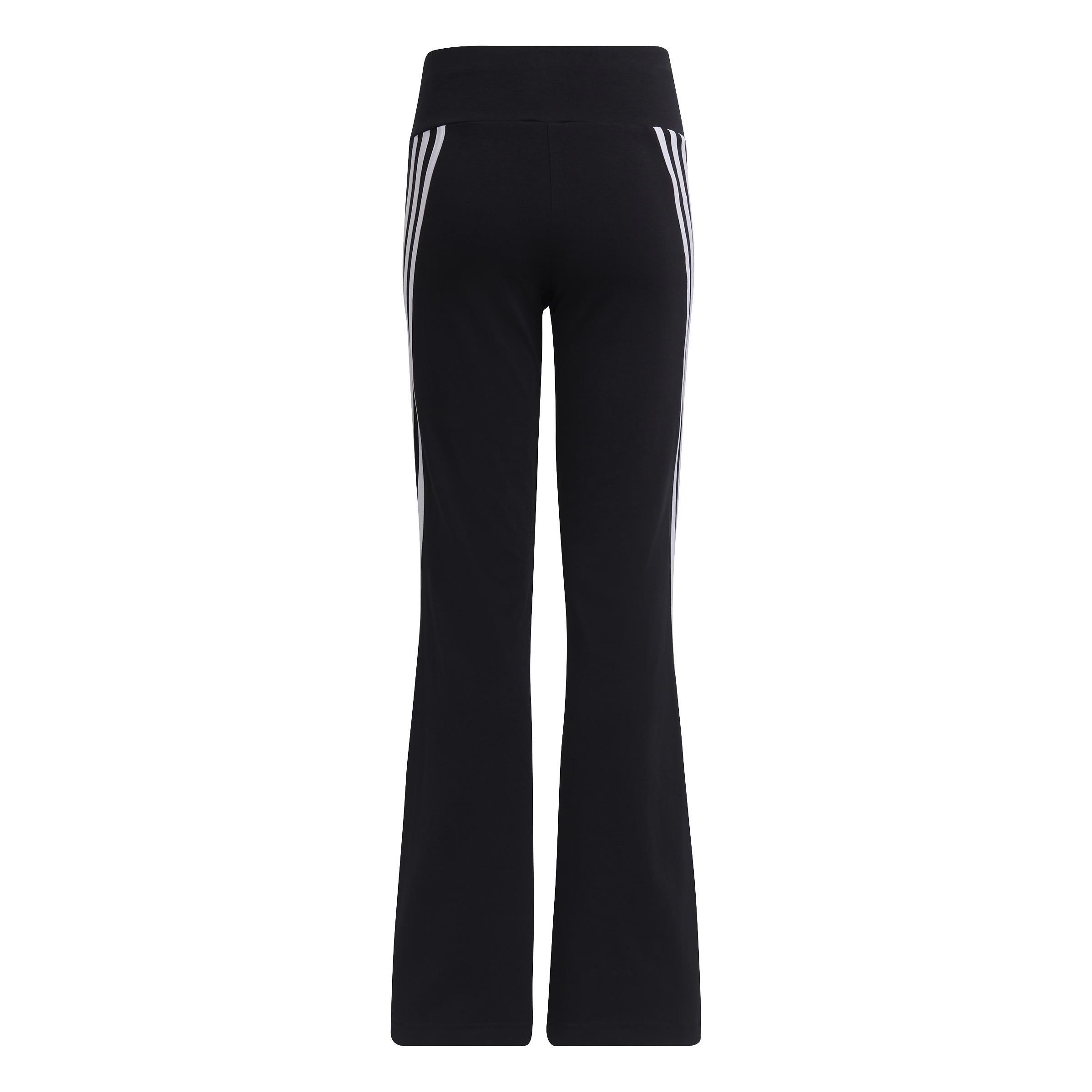 Kids Future Icons 3-Stripes Flared Cotton Leggings, Black, , large image number 2