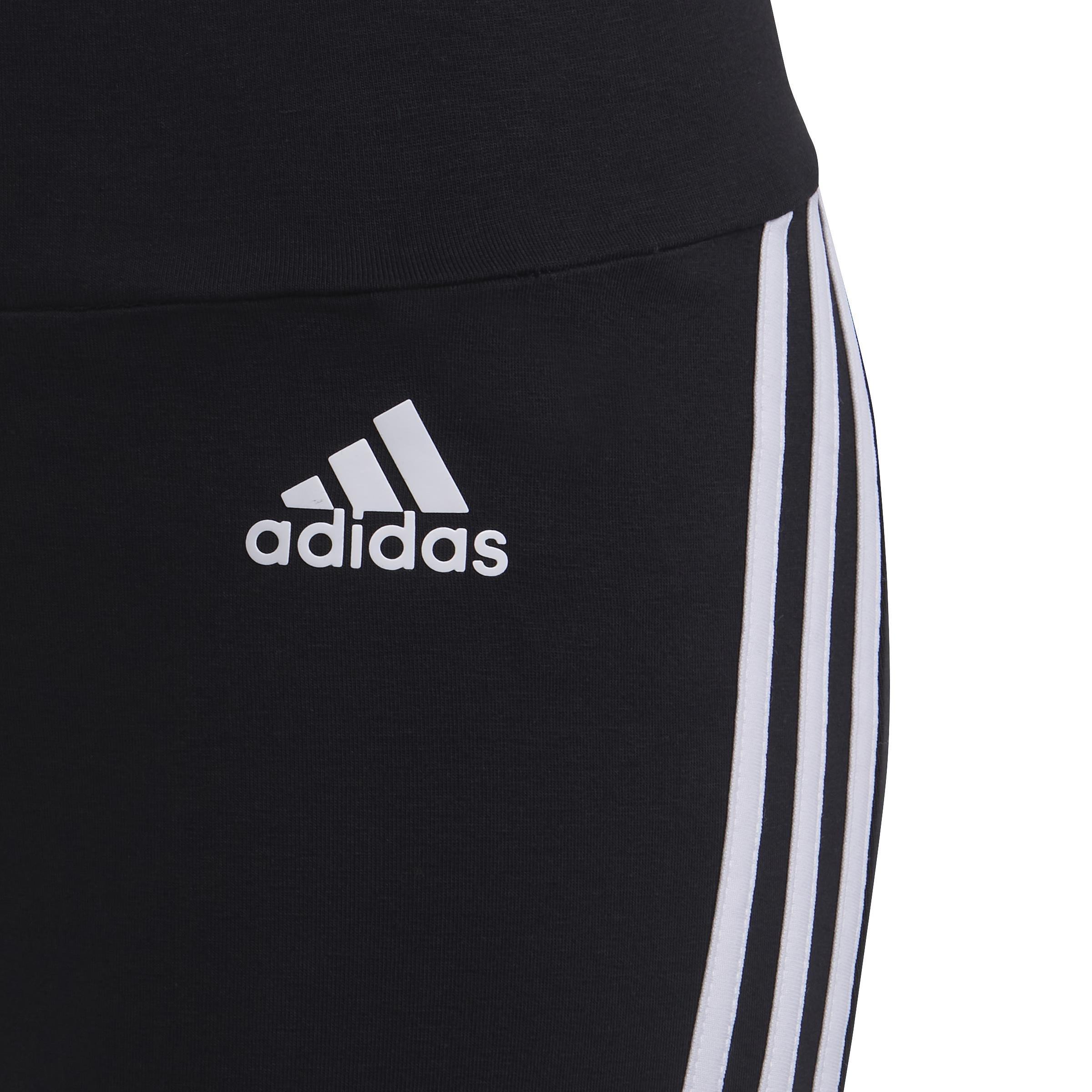 Kids Future Icons 3-Stripes Flared Cotton Leggings, Black, , large image number 3