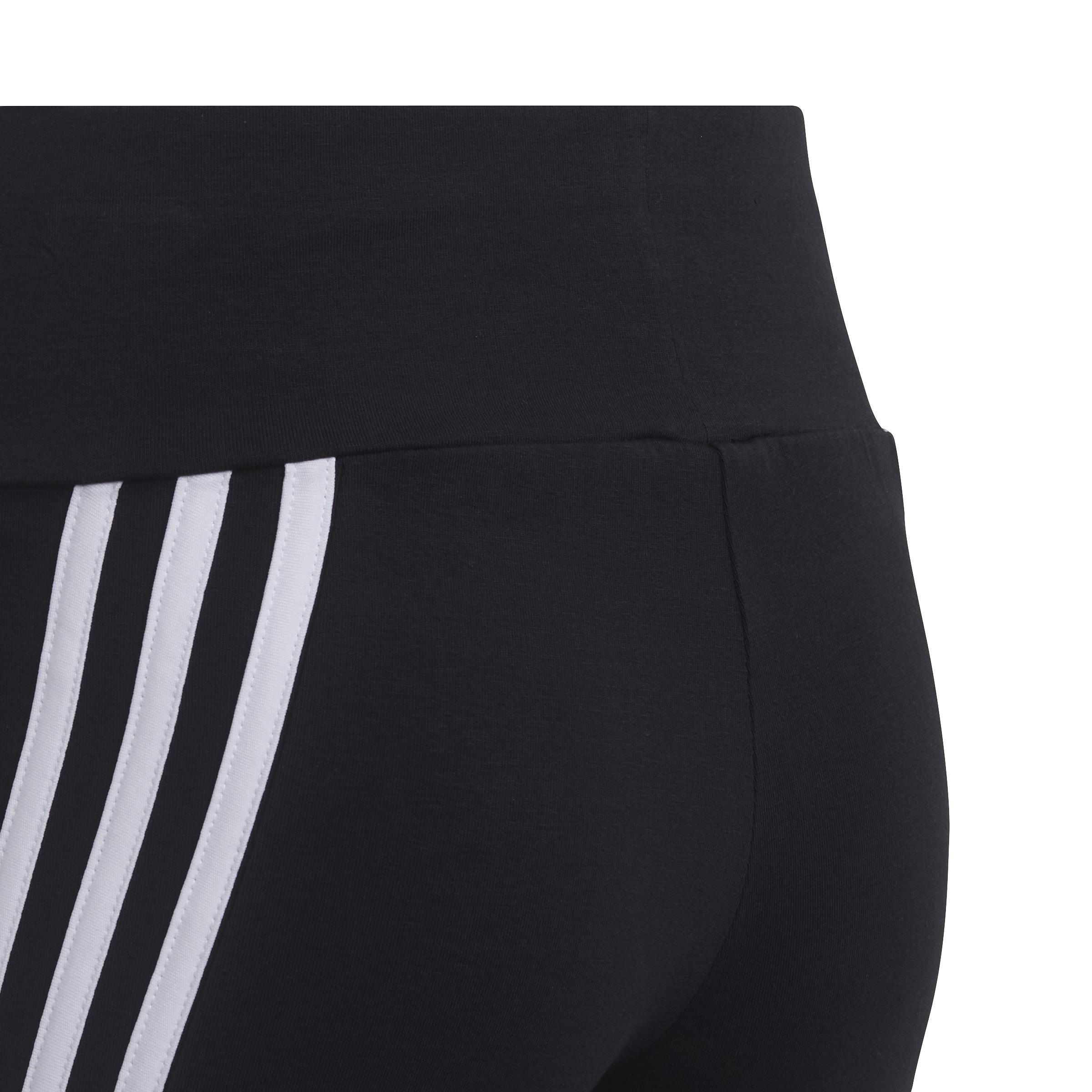 Kids Future Icons 3-Stripes Flared Cotton Leggings, Black, , large image number 4