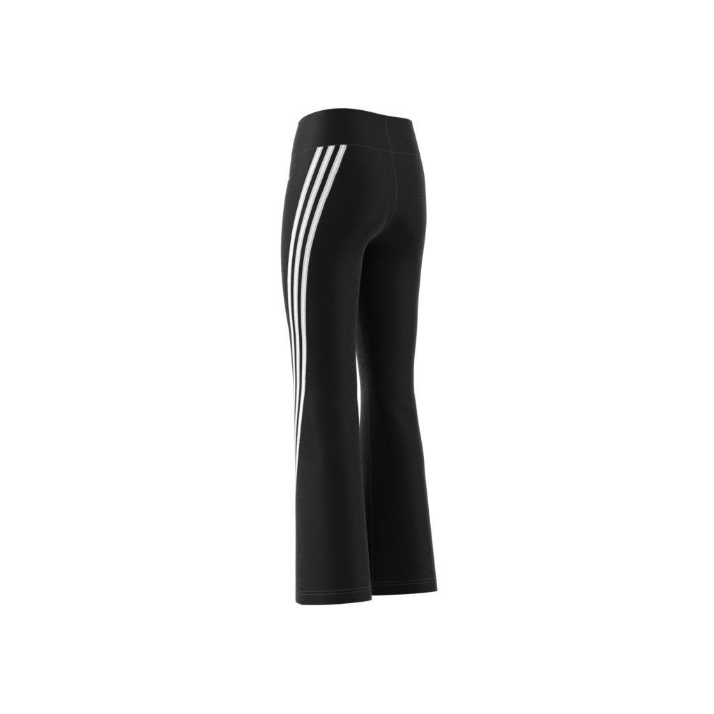 Kids Future Icons 3-Stripes Flared Cotton Leggings, Black, , large image number 8