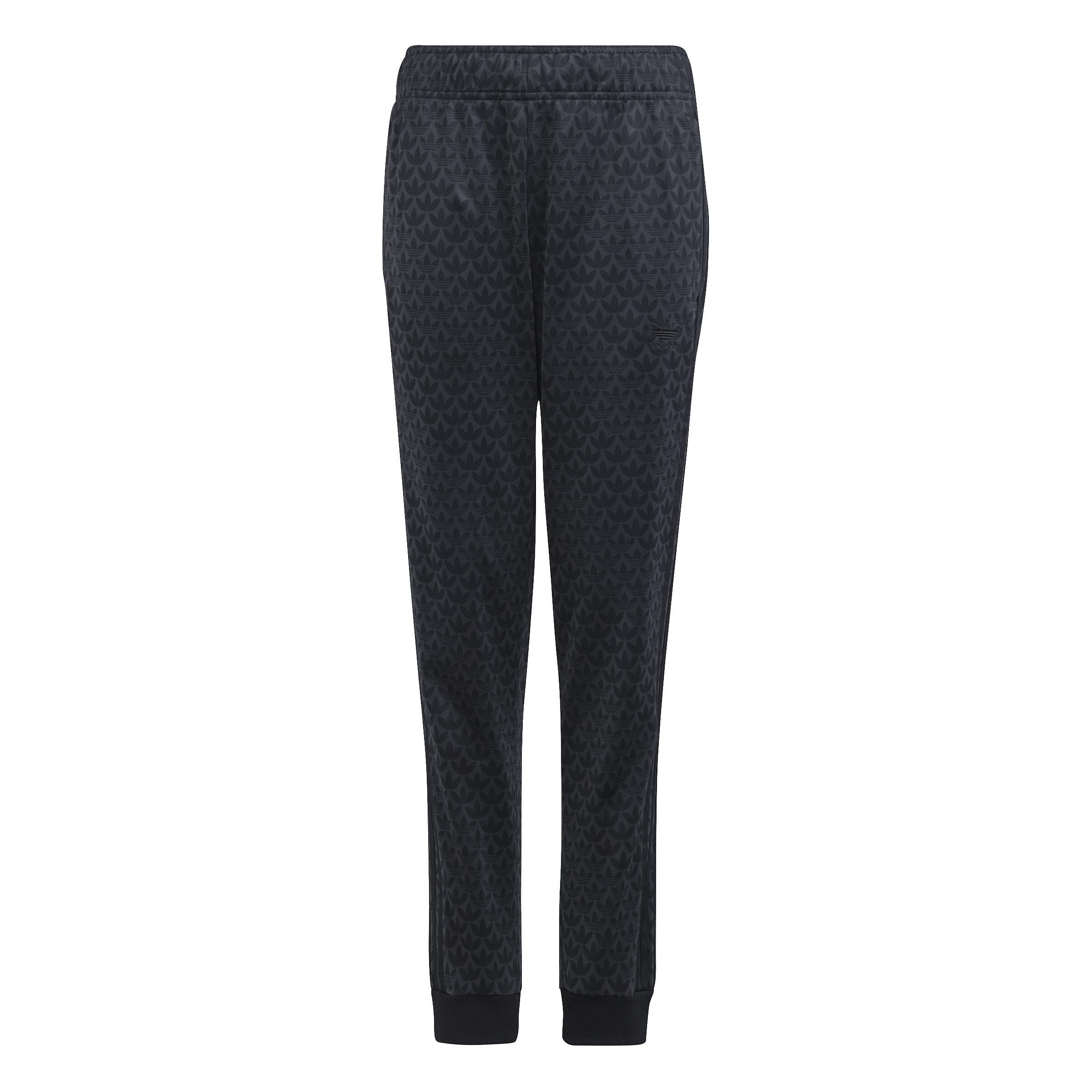 Unisex Kids Monogram Print Tracksuit Bottoms, Grey, , large image number 0