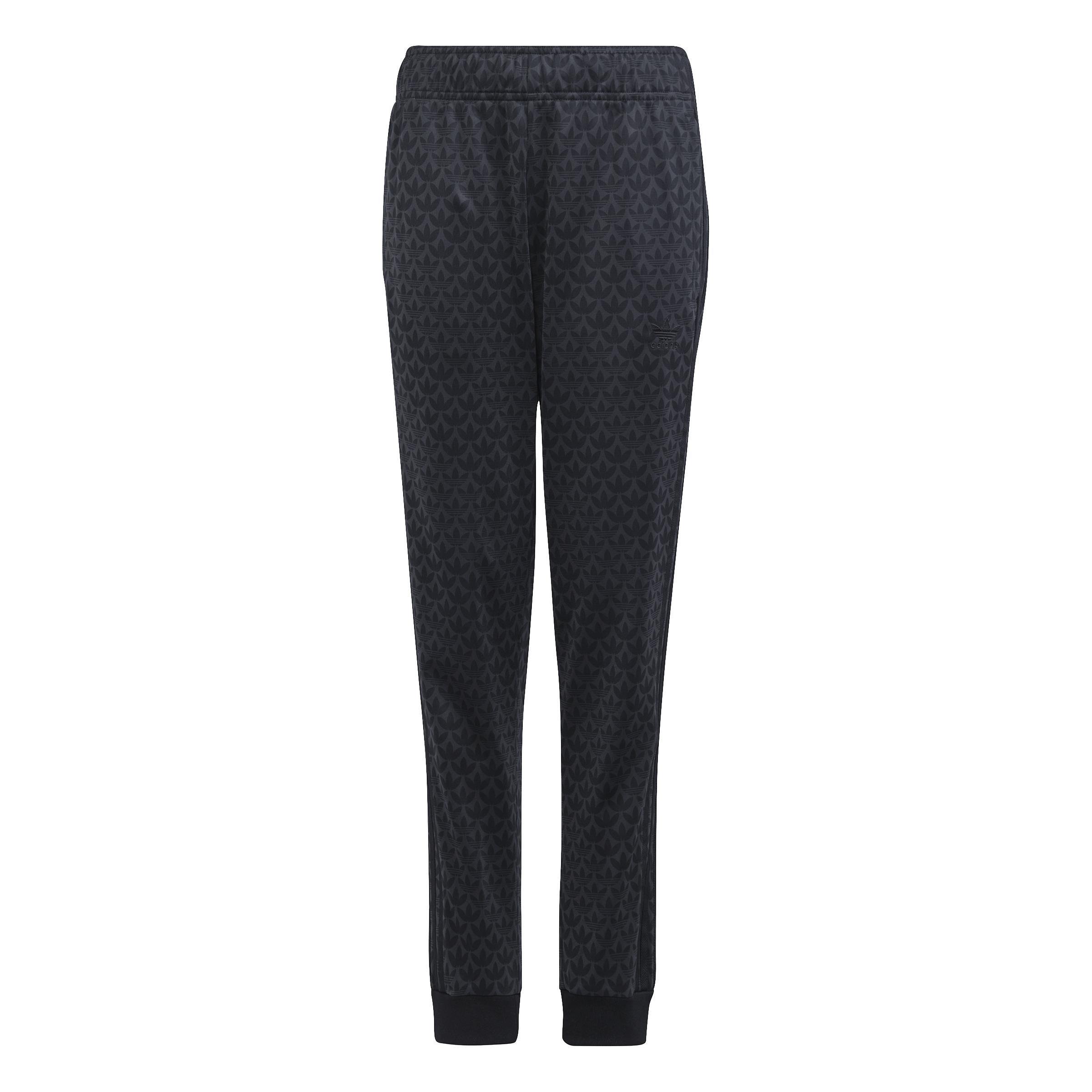 Unisex Kids Monogram Print Tracksuit Bottoms, Grey, , large image number 1