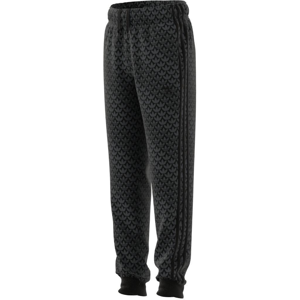 Unisex Kids Monogram Print Tracksuit Bottoms, Grey, , large image number 12