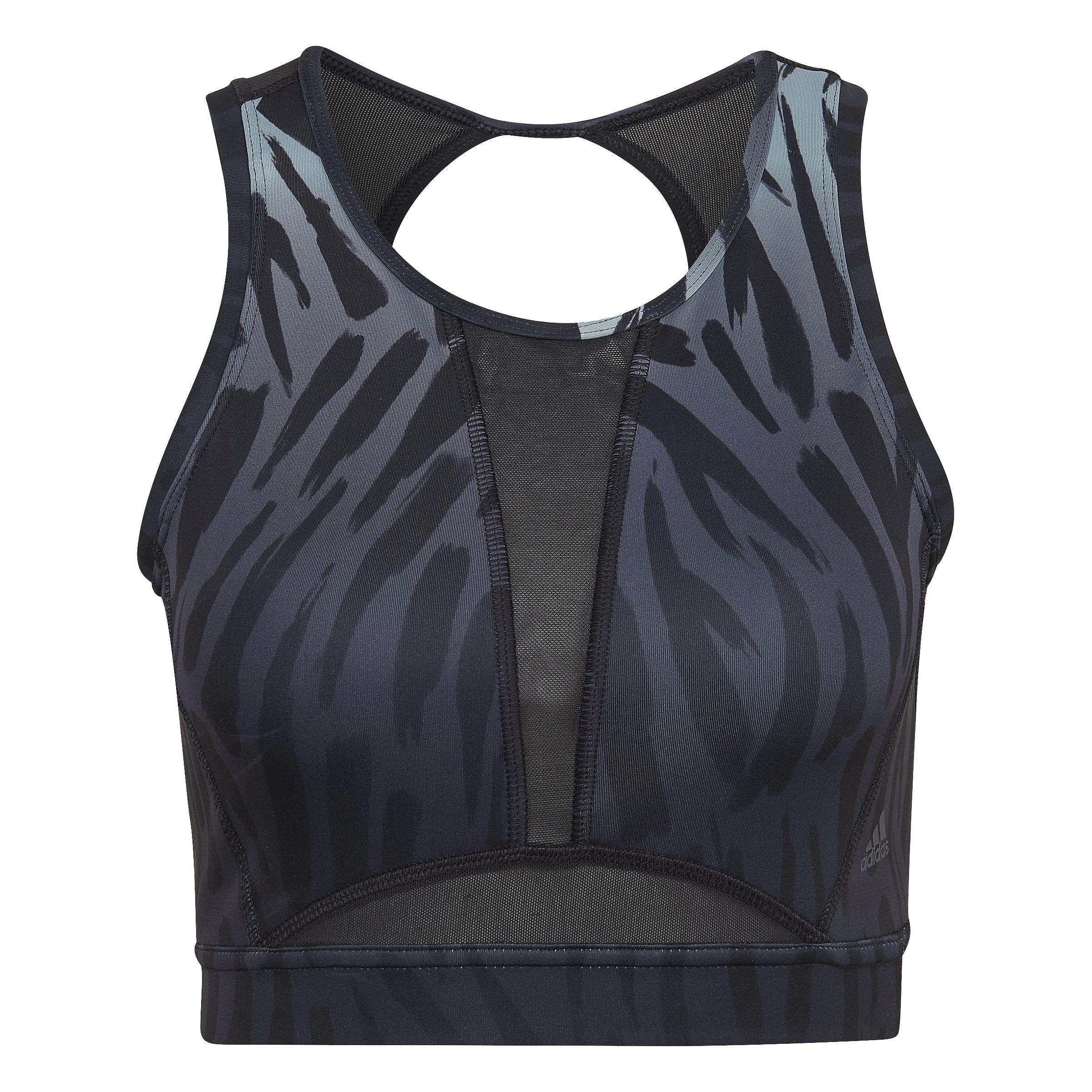 Training Light-Support Long-Line Tiger-Print Bra, Grey, , large image number 4