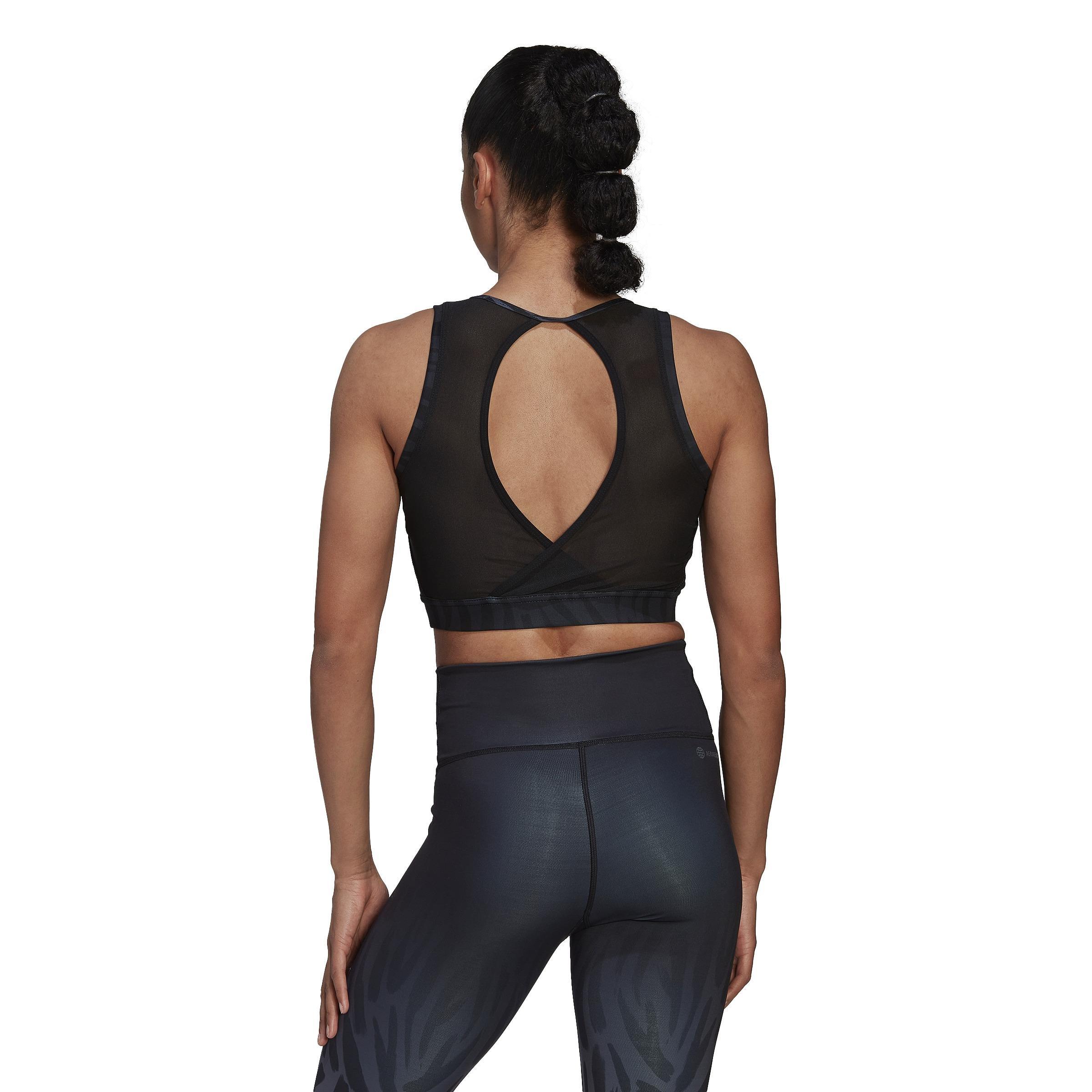 Training Light-Support Long-Line Tiger-Print Bra, Grey, , large image number 5