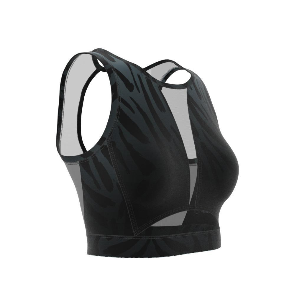 Training Light-Support Long-Line Tiger-Print Bra, Grey, , large image number 11