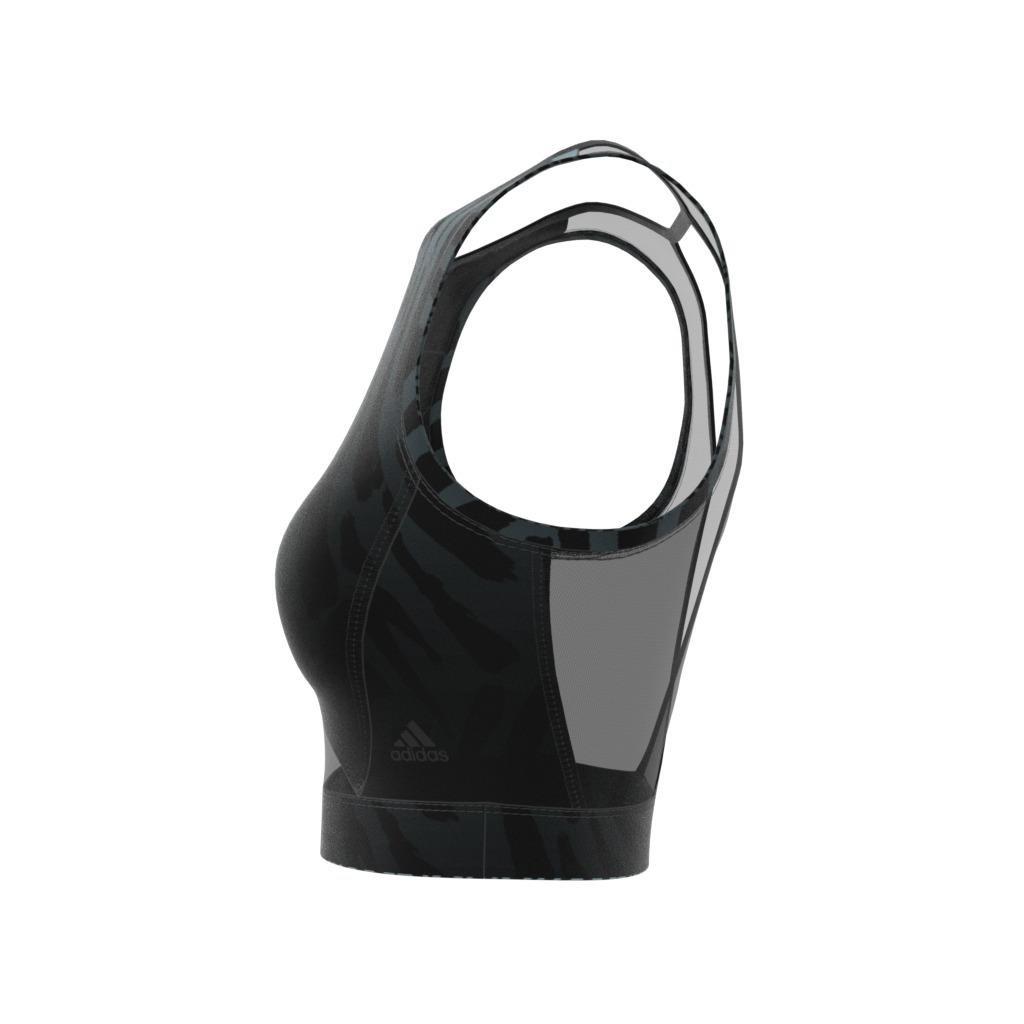 Training Light-Support Long-Line Tiger-Print Bra, Grey, A901_ONE, large image number 13