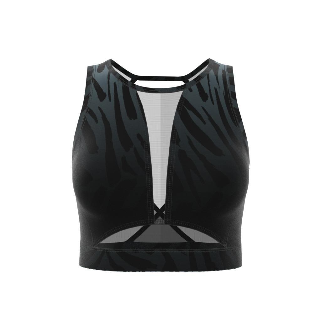 Training Light-Support Long-Line Tiger-Print Bra, Grey, , large image number 14