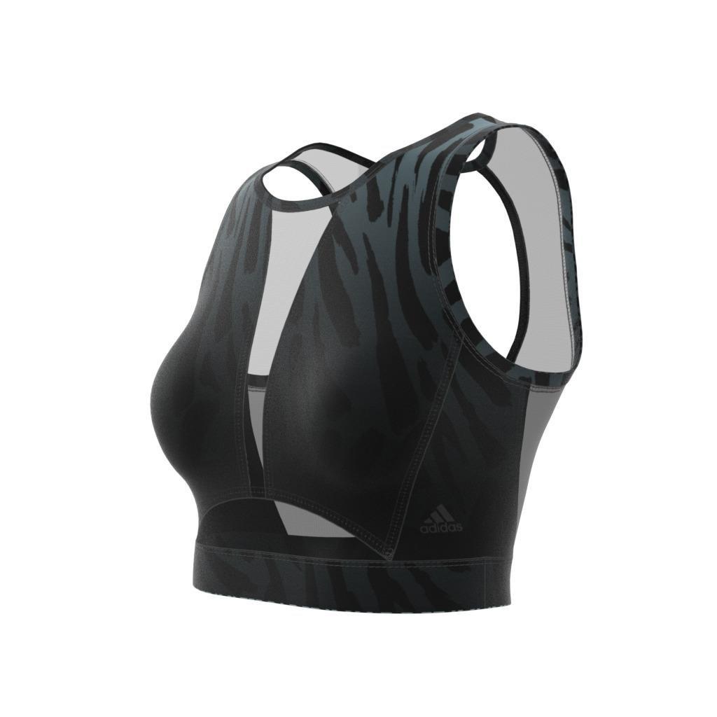 Training Light-Support Long-Line Tiger-Print Bra, Grey, , large image number 15