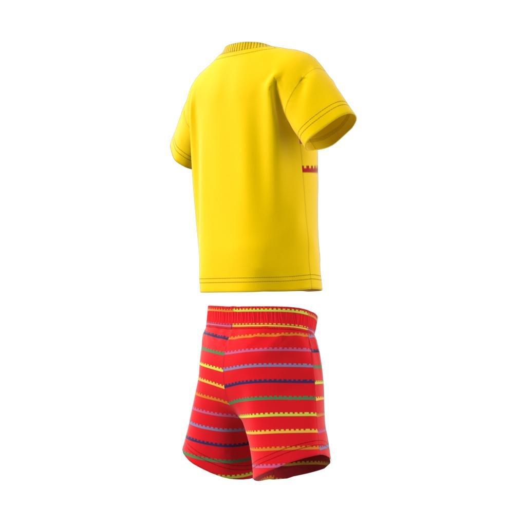 Unisex Kids Classic Lego T-Shirt And Shorts Set, Yellow, A901_ONE, large image number 7