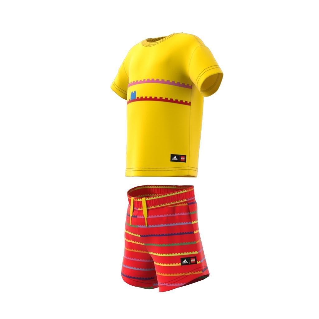 Unisex Kids Classic Lego T-Shirt And Shorts Set, Yellow, A901_ONE, large image number 9