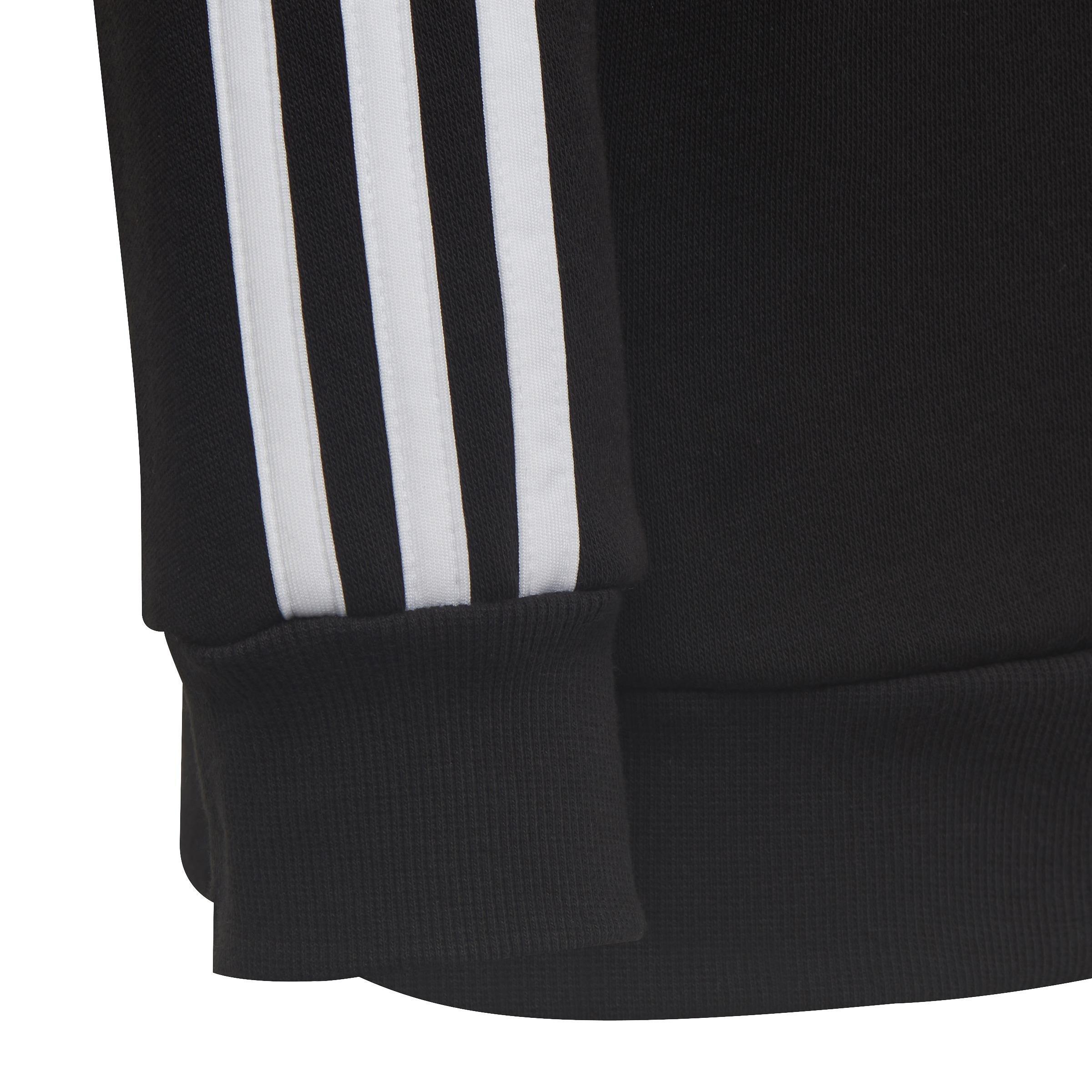 Unisex Kids Essentials 3-Stripes Crewneck Sweatshirt, Black, A901_ONE, large image number 3